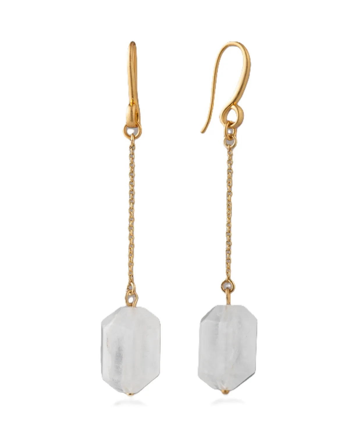 Gold-Tone Quartz Crystal Linear Earrings by Donna Karan New York