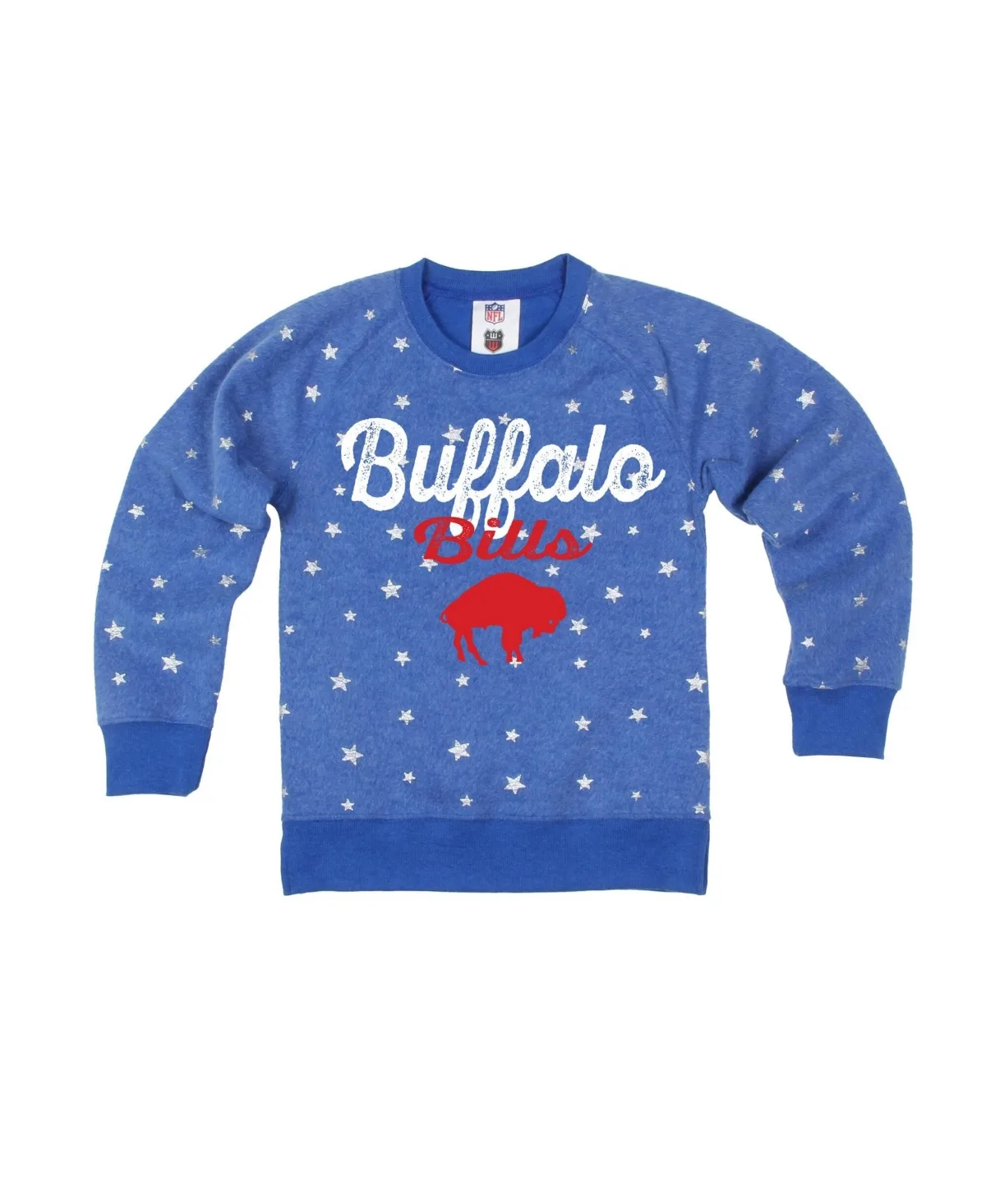 Buffalo Bills Shimmer Star Reverse Sweatshirt by Wes & Willy