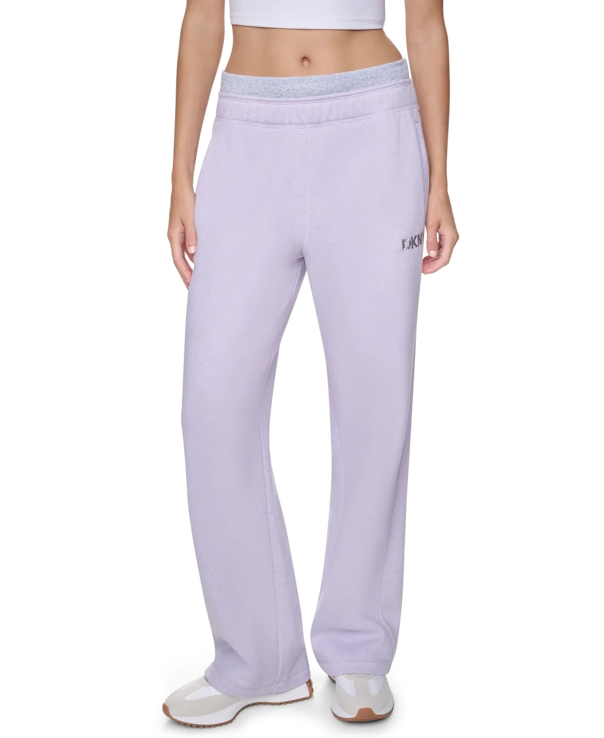 High-Rise Boyfriend Double Waistband Pants by DKNY