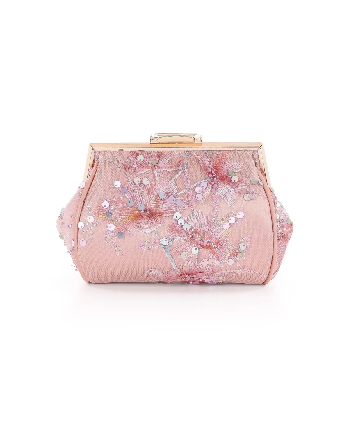 Iris Floral Embroidered and Sequin Signature Pouch Clutch by Badgley Mischka