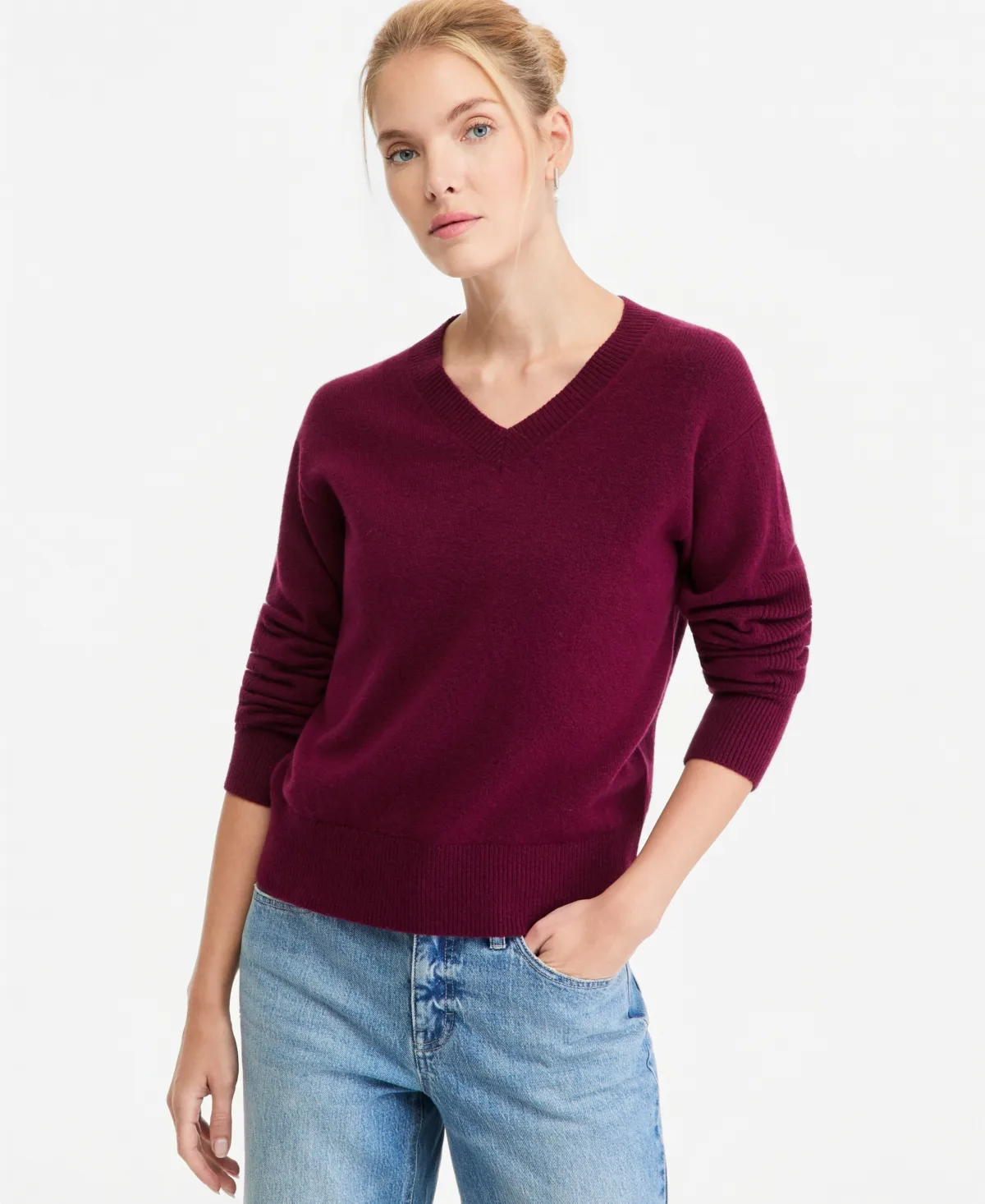 V-Neck Long-Sleeve Sweater