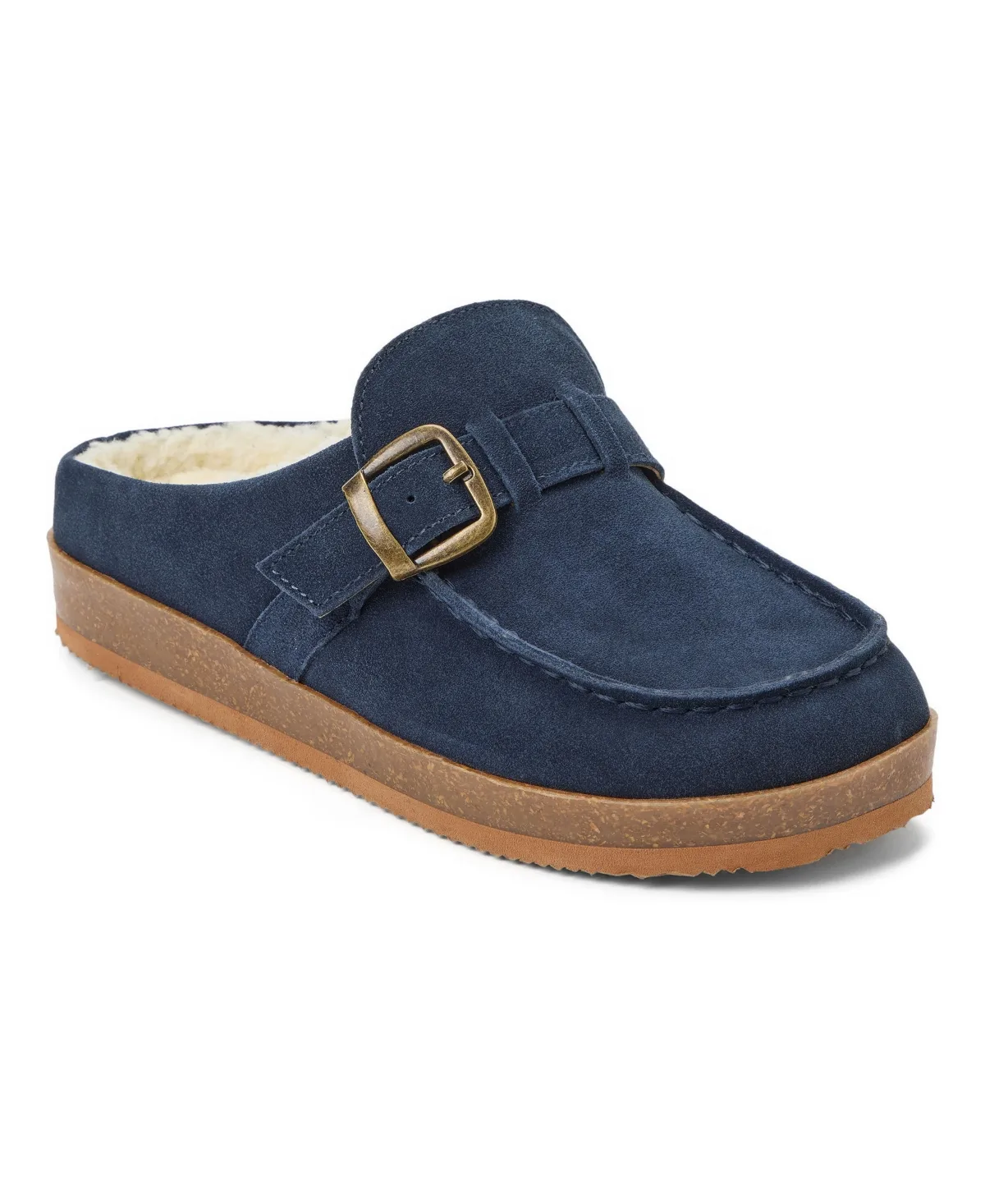 Genuine Suede Clog Memory Foam Slippers by Clarks