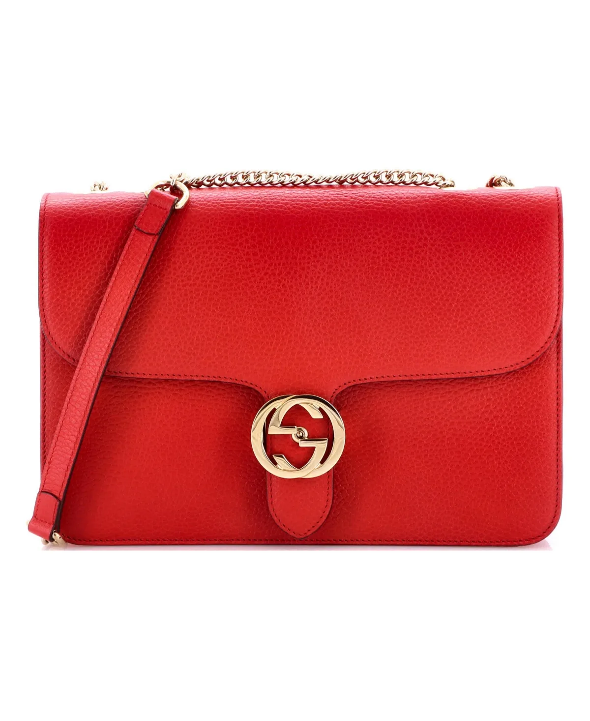 Pre-Owned Gucci Medium Interlocking Shoulder Bag Leather by Gucci
