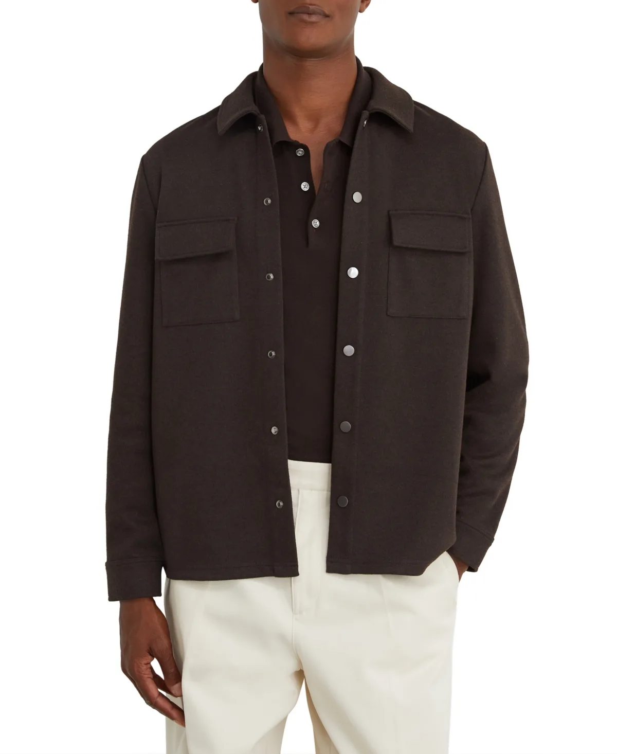 Stellan Long-Sleeve Classic-Fit Overshirt by Reiss