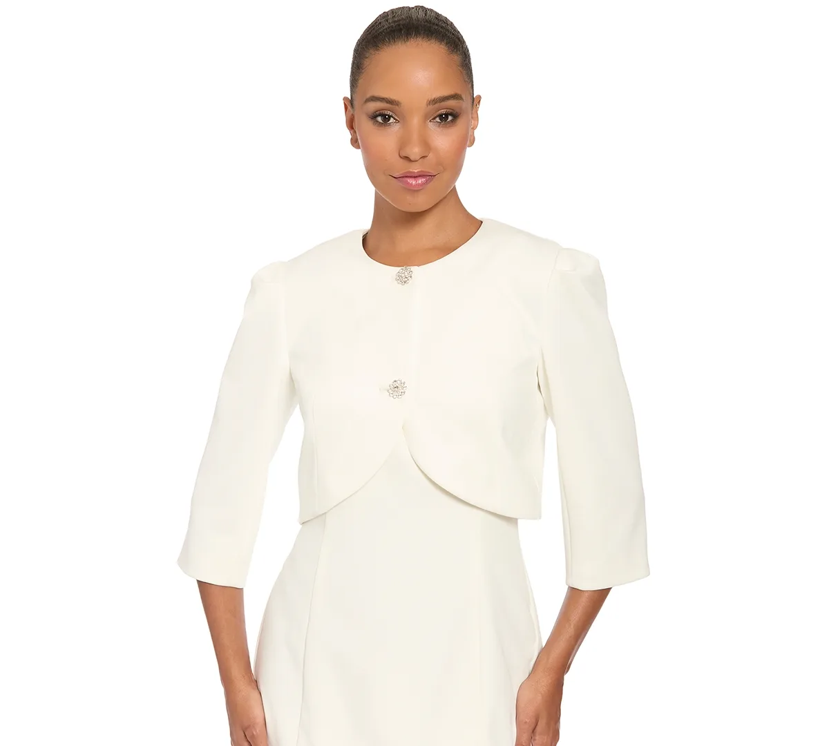 Ivy + Blu Cropped Fitted Scuba Jacket by Ivy  Blu