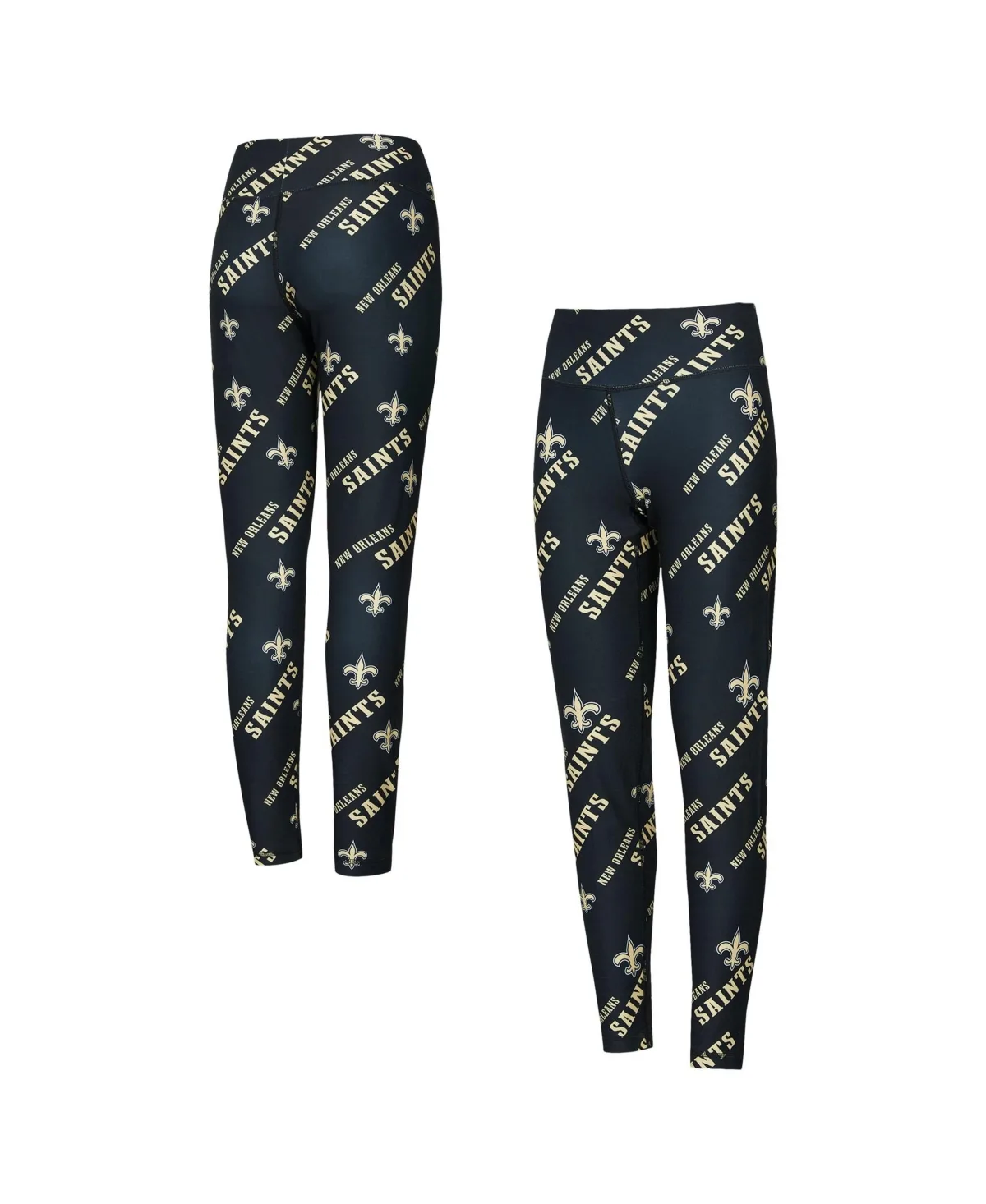 New Orleans Saints Breakthrough Allover Print Knit Sleep Leggings by Concepts Sport