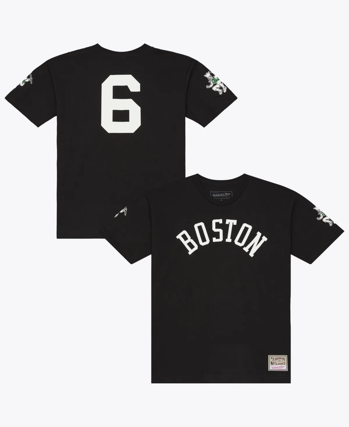 Bill Russell Boston Celtics Hardwood Classics Name Number Classic T-Shirt by Mitchell & Ness