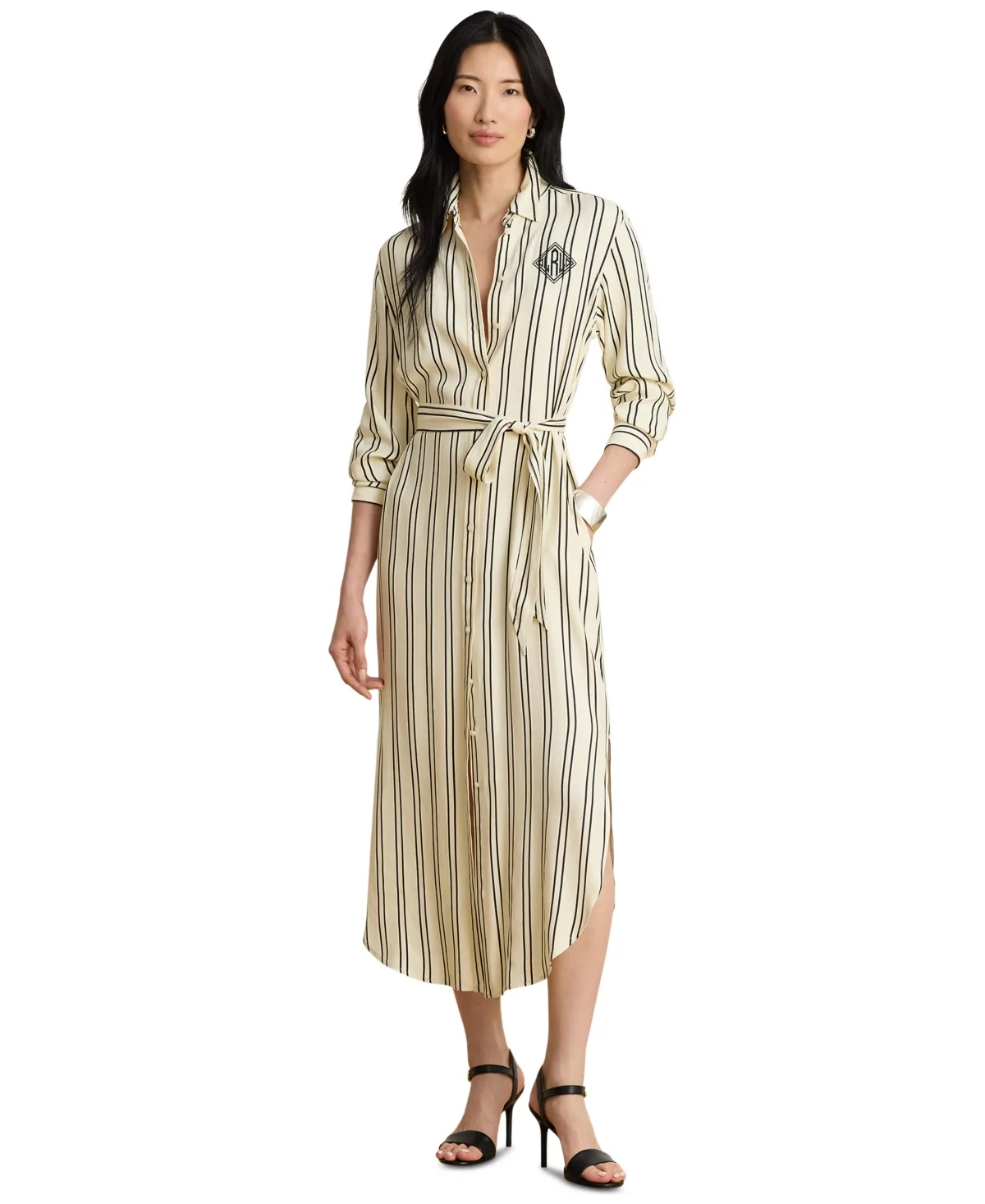 Striped Jacquard Midi Shirt Dress by Ralph Lauren