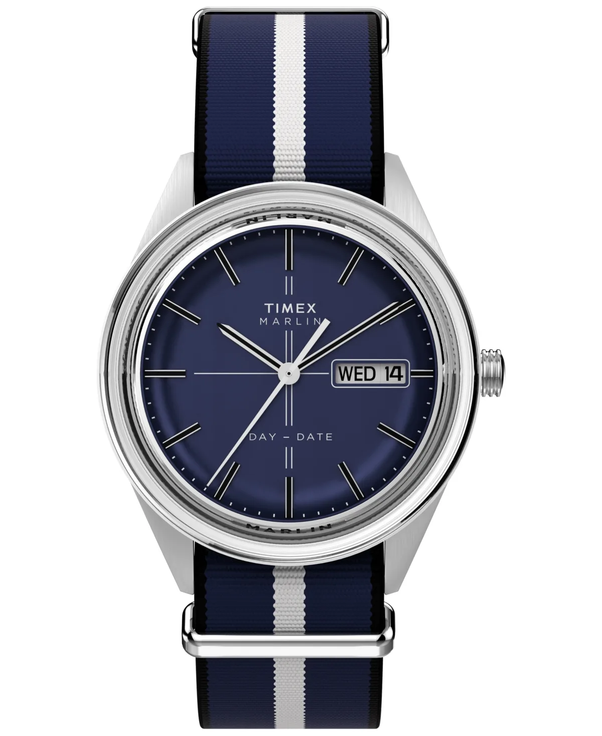 Marlin Jet Quartz Analog Sport Fabric Band Silver-Tone Stainless Steel Watch 38mm by Timex