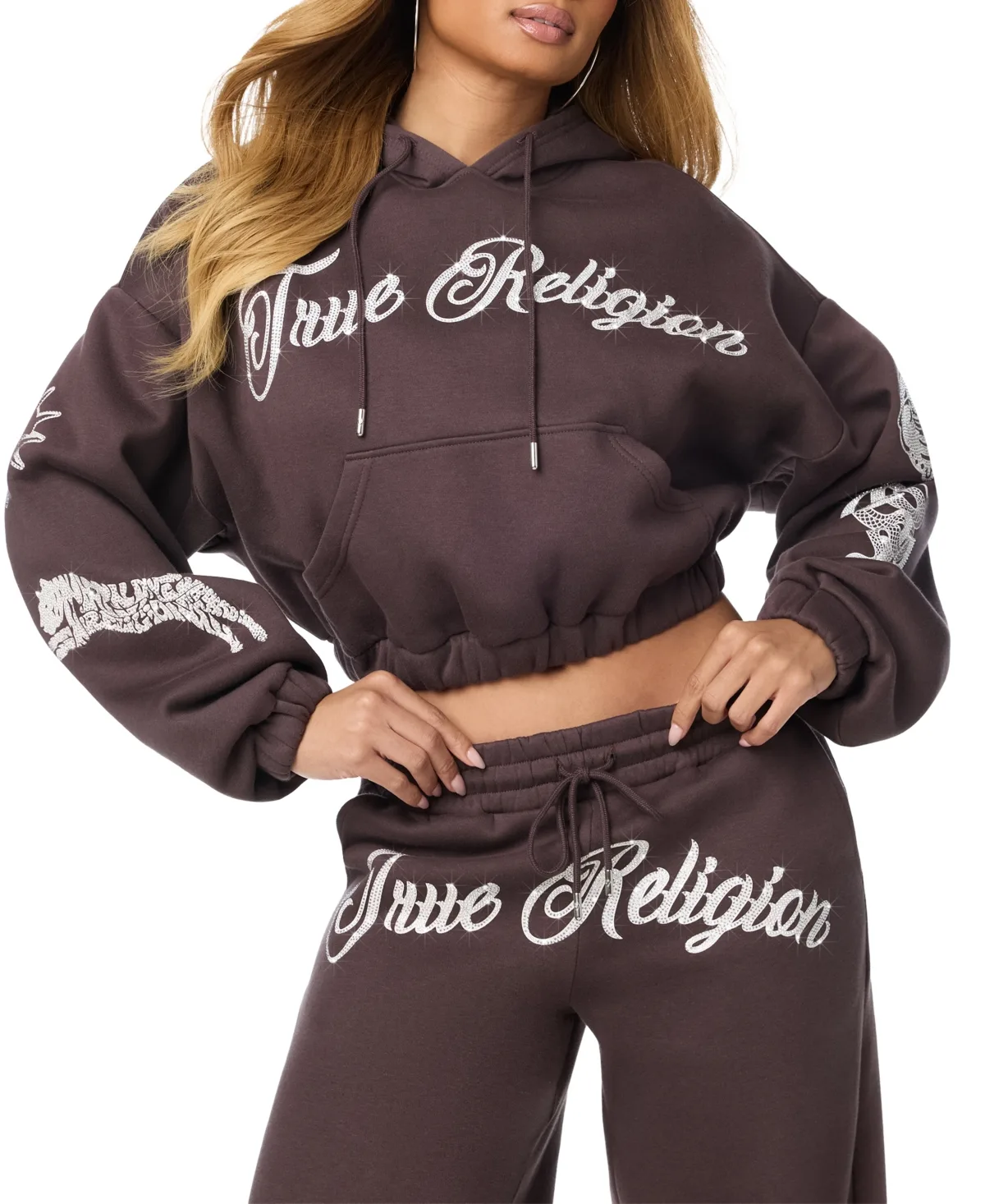 Cropped Graphic Hoodie by True Religion