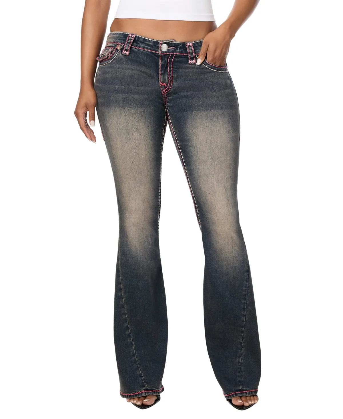 Low-Rise Flare Jeans by True Religion