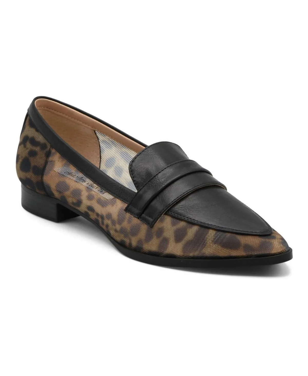 Evan Pointed Toe Low Heel Mesh Penny Loafers by Charles David