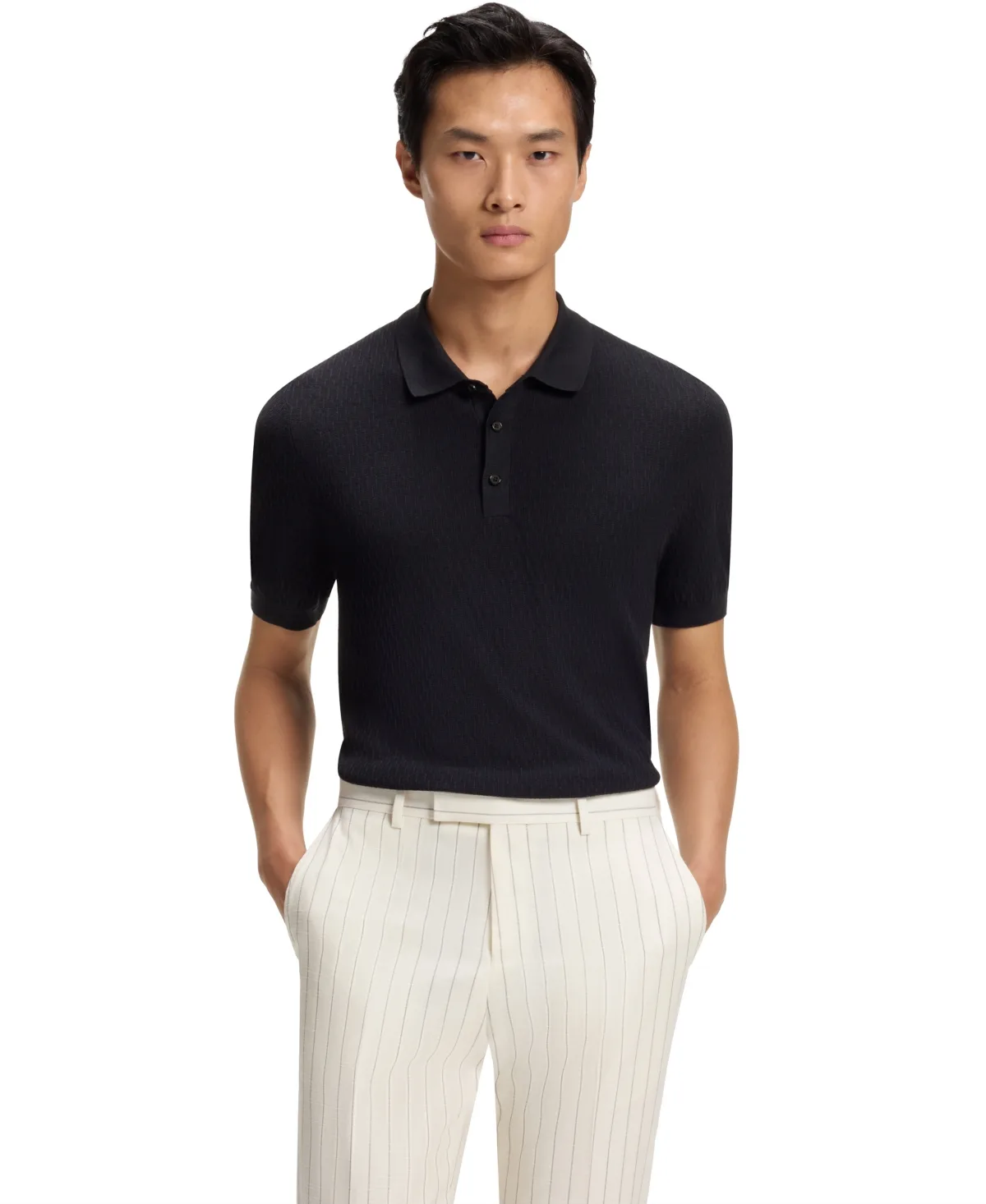 Boss by Hugo Boss Structured Fabric Regular-Fit Knit Polo Shirt by Hugo Boss