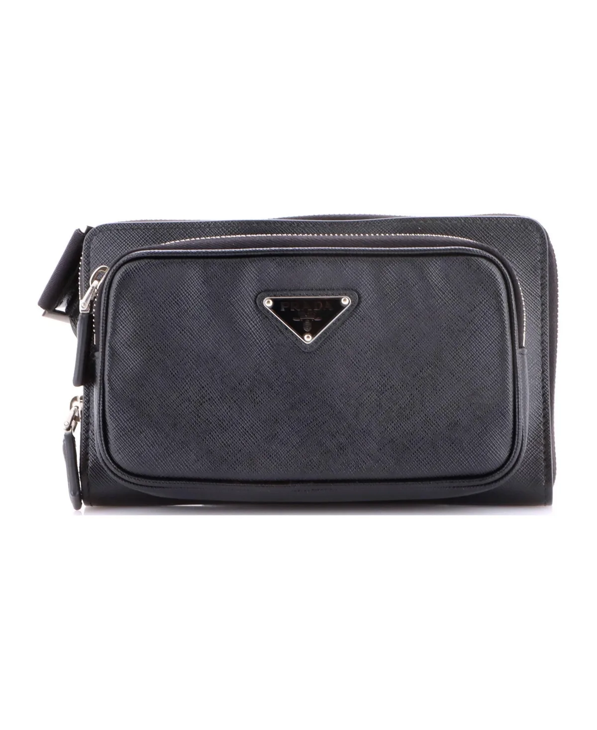Pre-Owned Zip Around Front Pocket Belt Bag Saffiano Leather by Prada