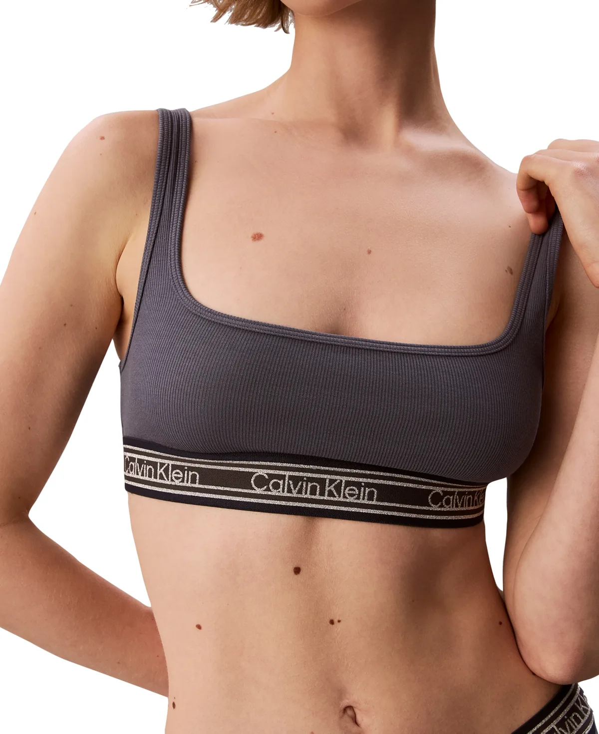 Icon Stripe Ribbed Unlined Bralette