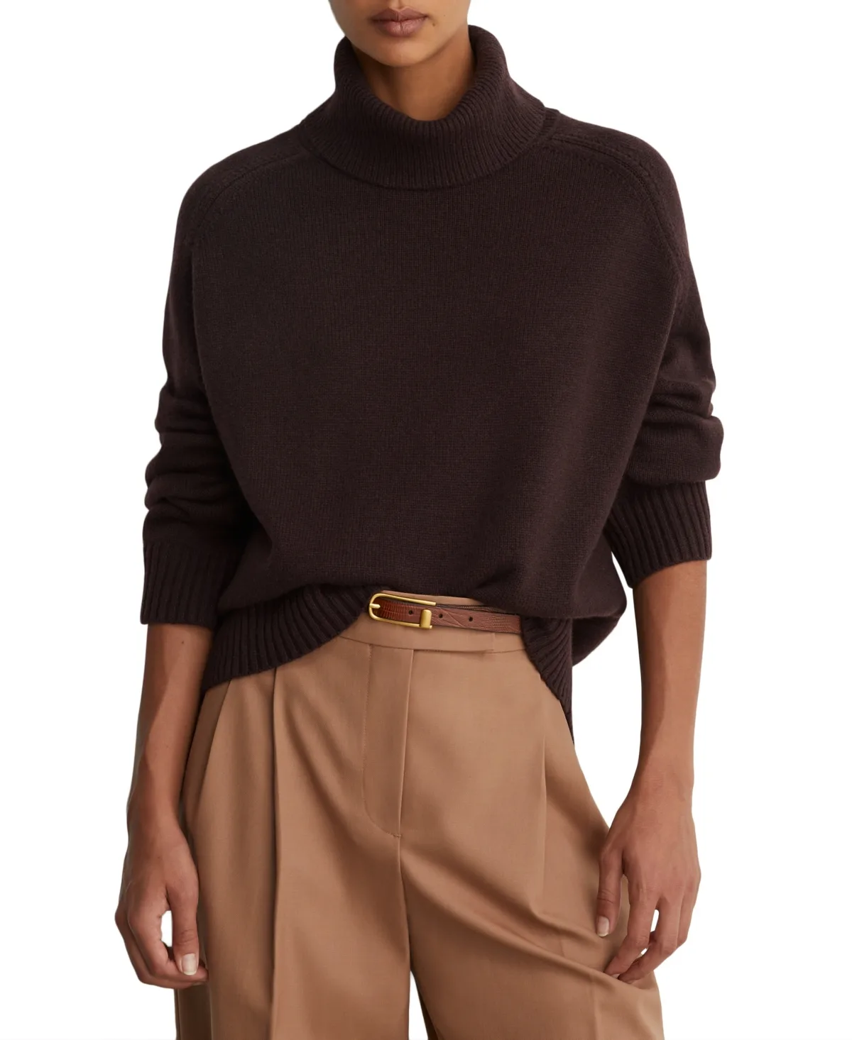 Harriet Wool-Cashmere Blend Oversized Turtleneck Sweater