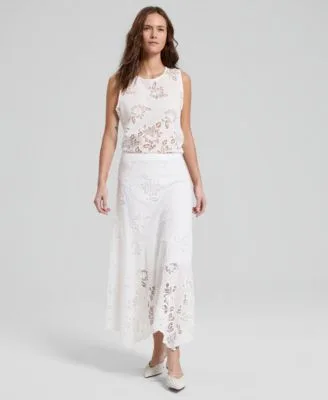 Embroidered Handkerchief Hem Maxi Skirt by And Now This