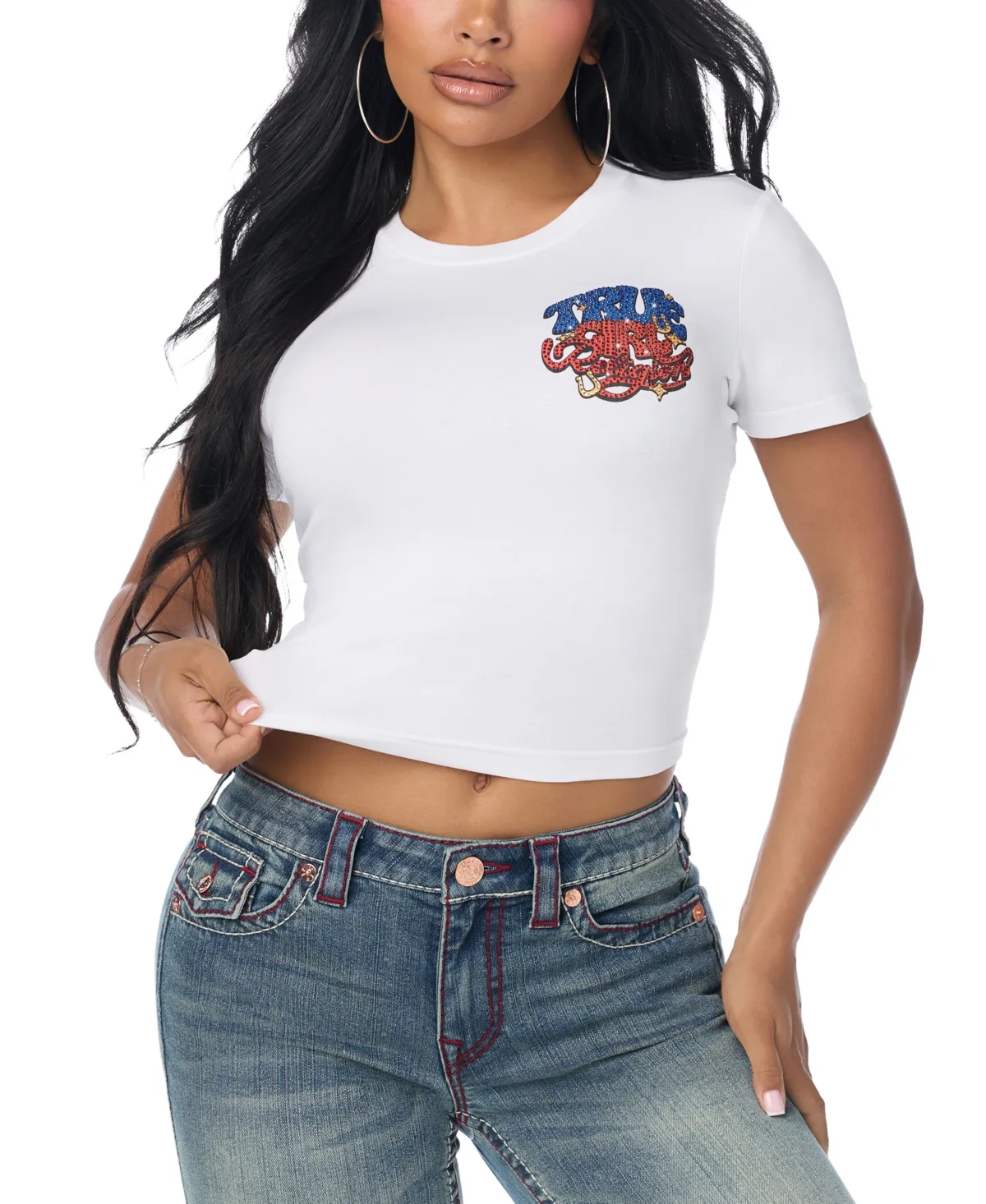 Baby Graphic Crewneck Crop Top by True Religion