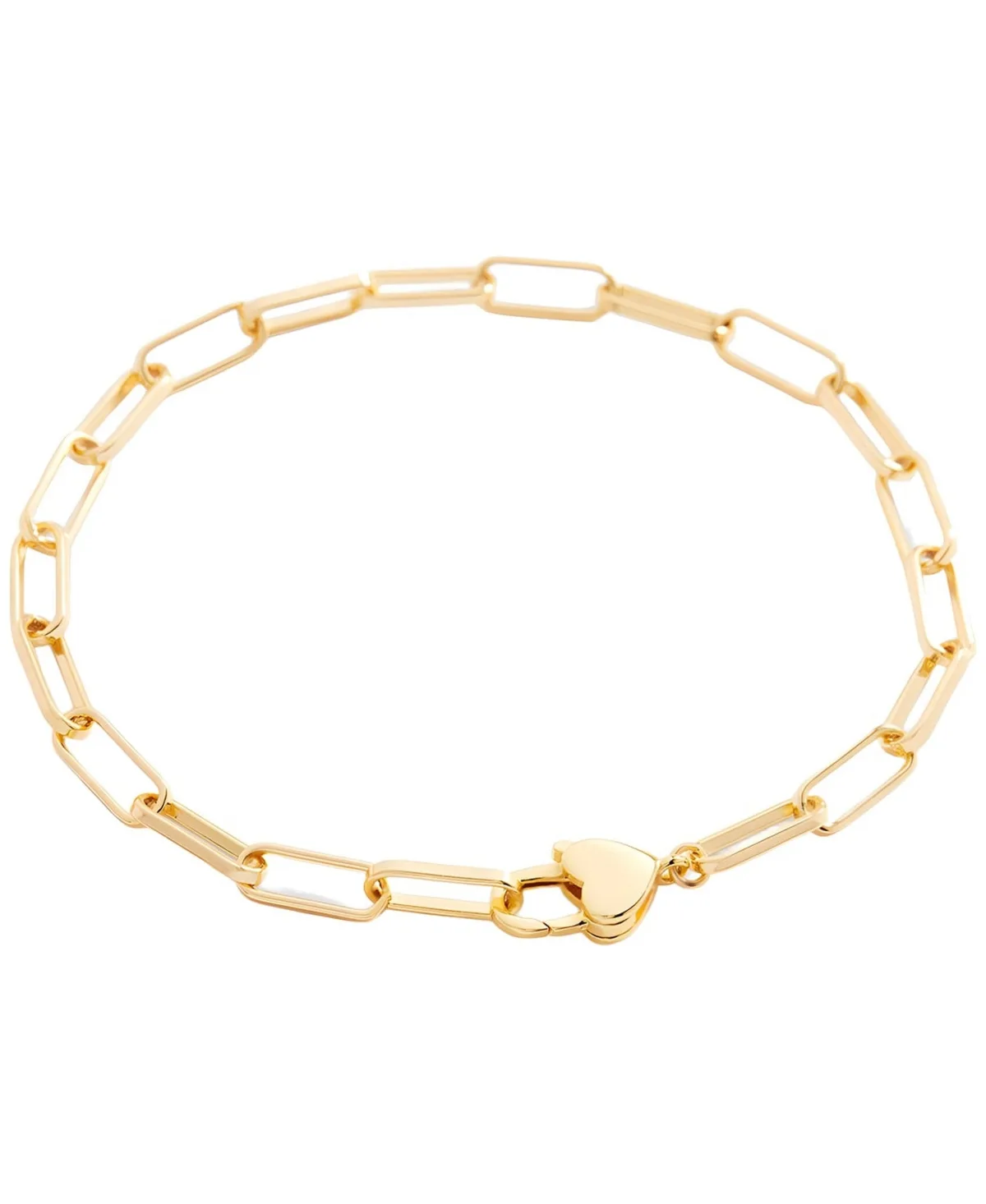 Heart Padlock Paperclip Chain Bracelet