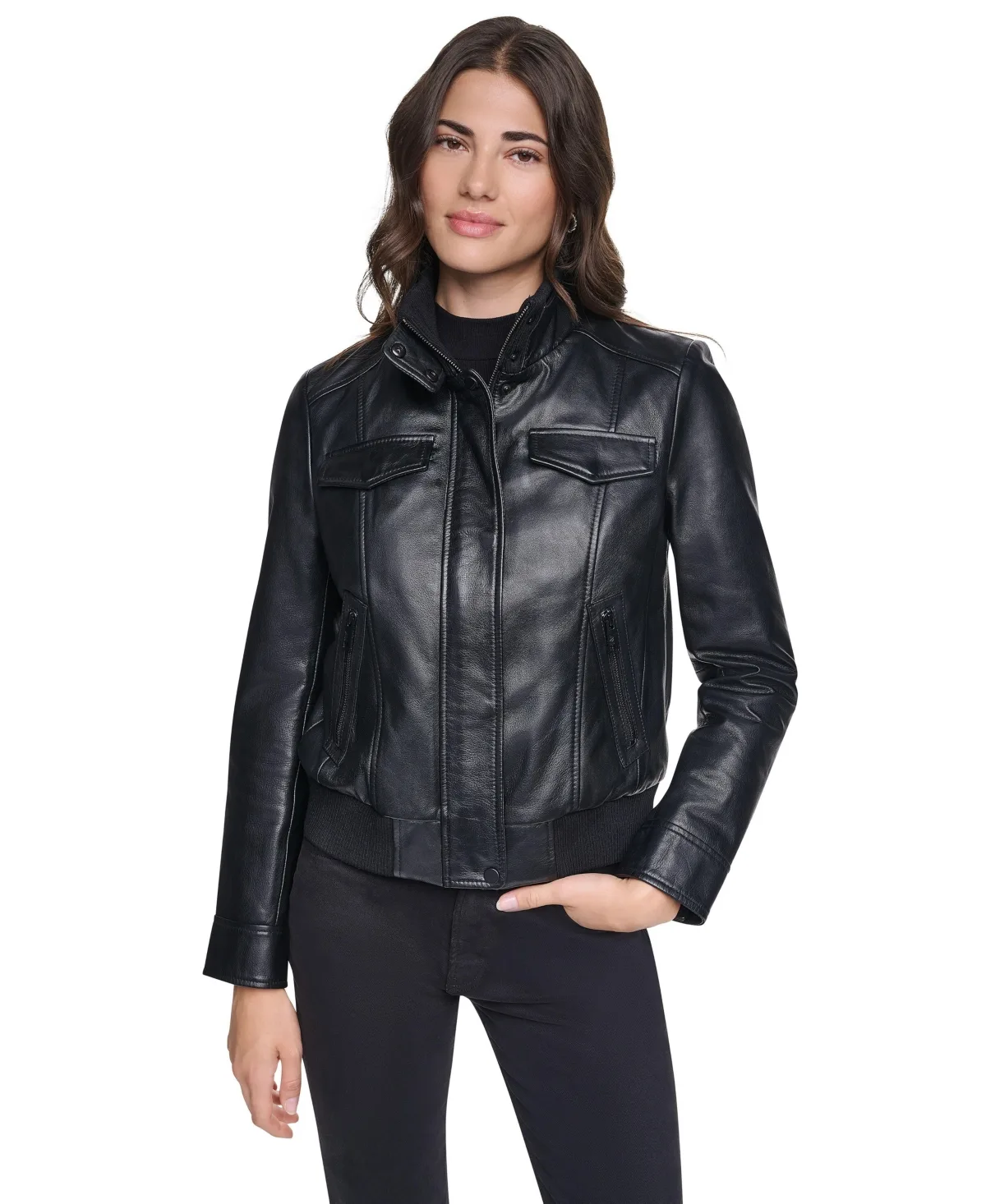 Ashford Leather Bomber Jacket by Andrew Marc