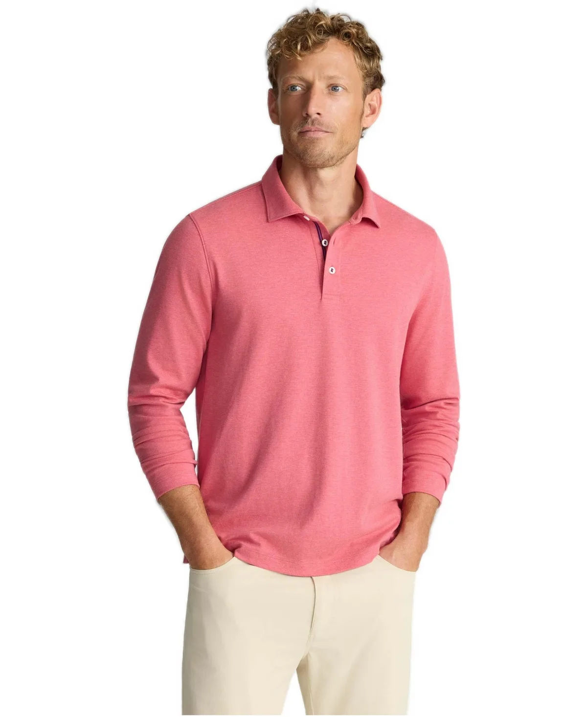 Wrinkle-Free Long Sleeve Damaschino Polo