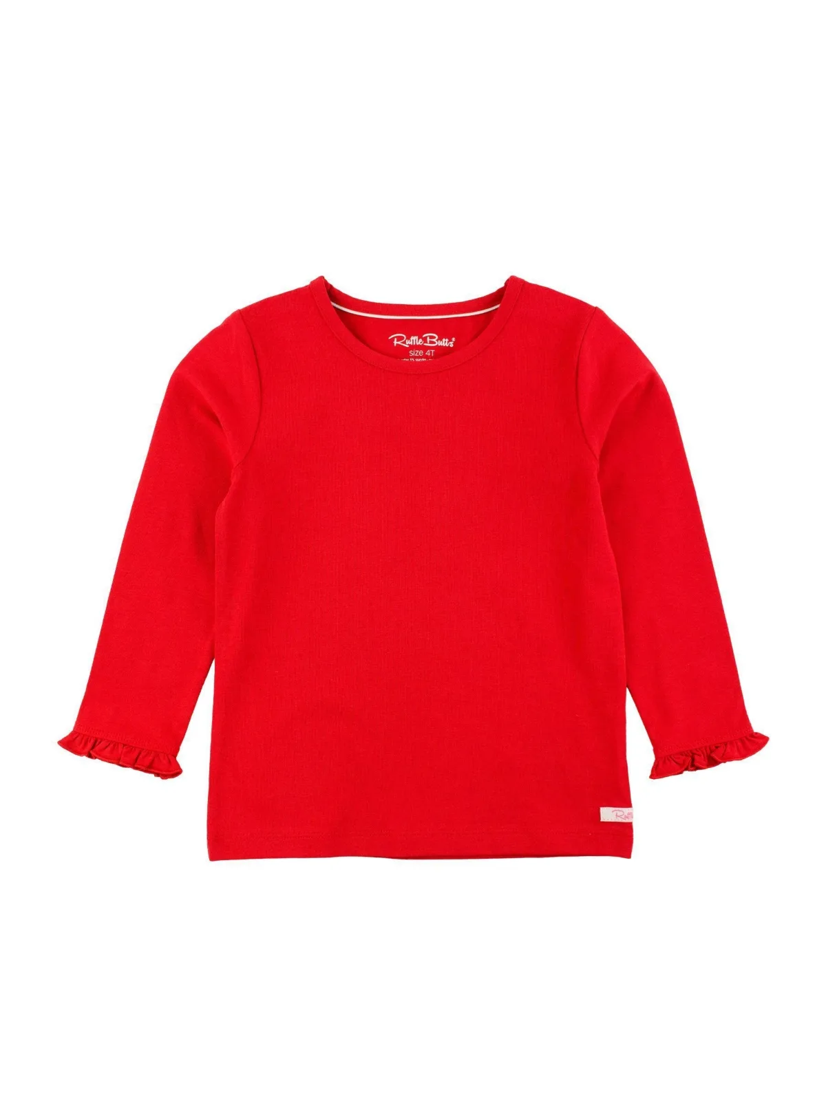 Knit Long Sleeve Ruffle Layering Tee by Rufflebutts