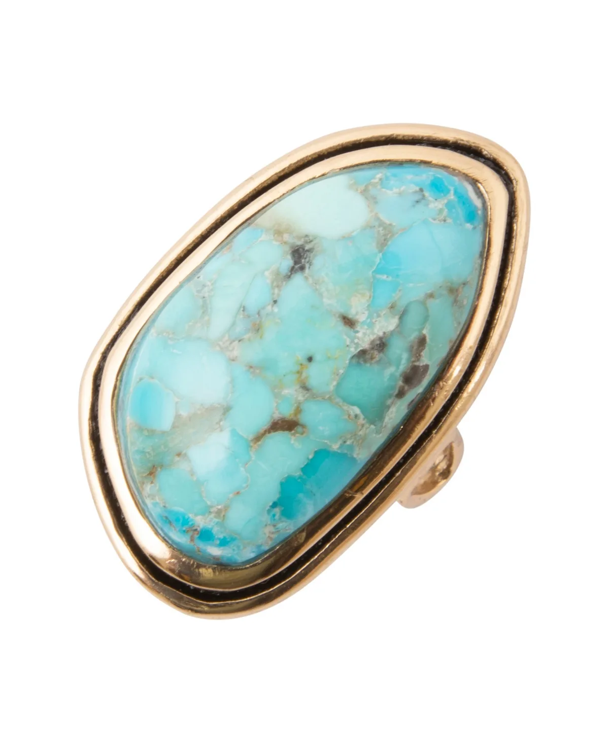 Genuine Blue Turquoise Cabochon Statement Ring by Barse