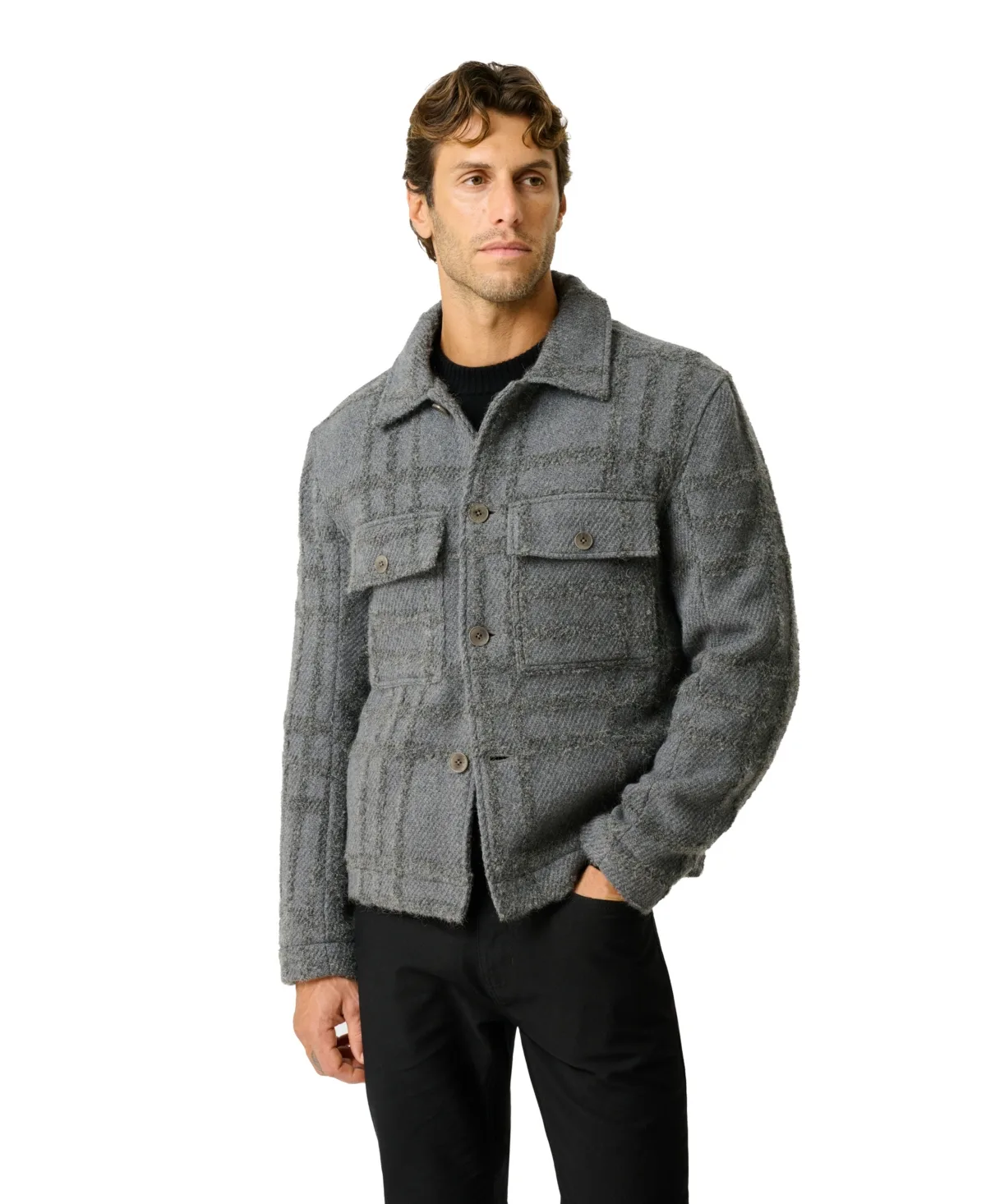 Lake Charles Wool-Blend Regular-Fit Point Collar Shirt Jacket - Steel