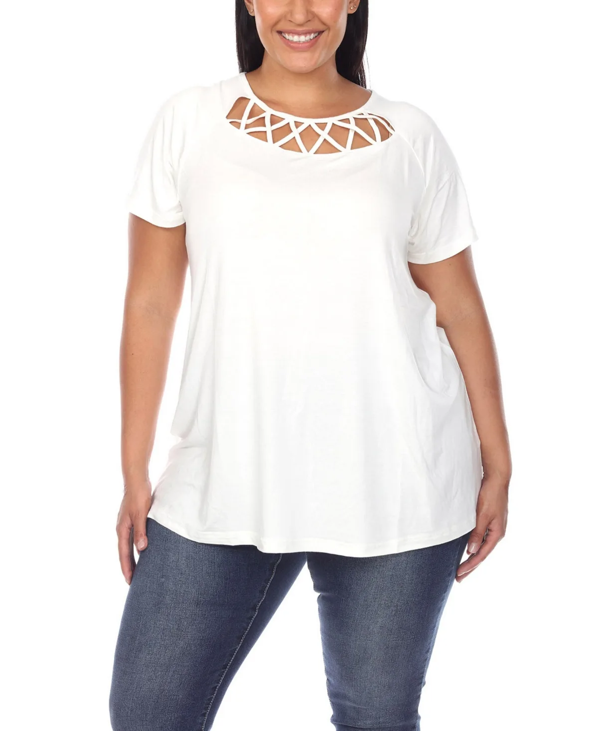 Crisscross Cutout Short Sleeve Top