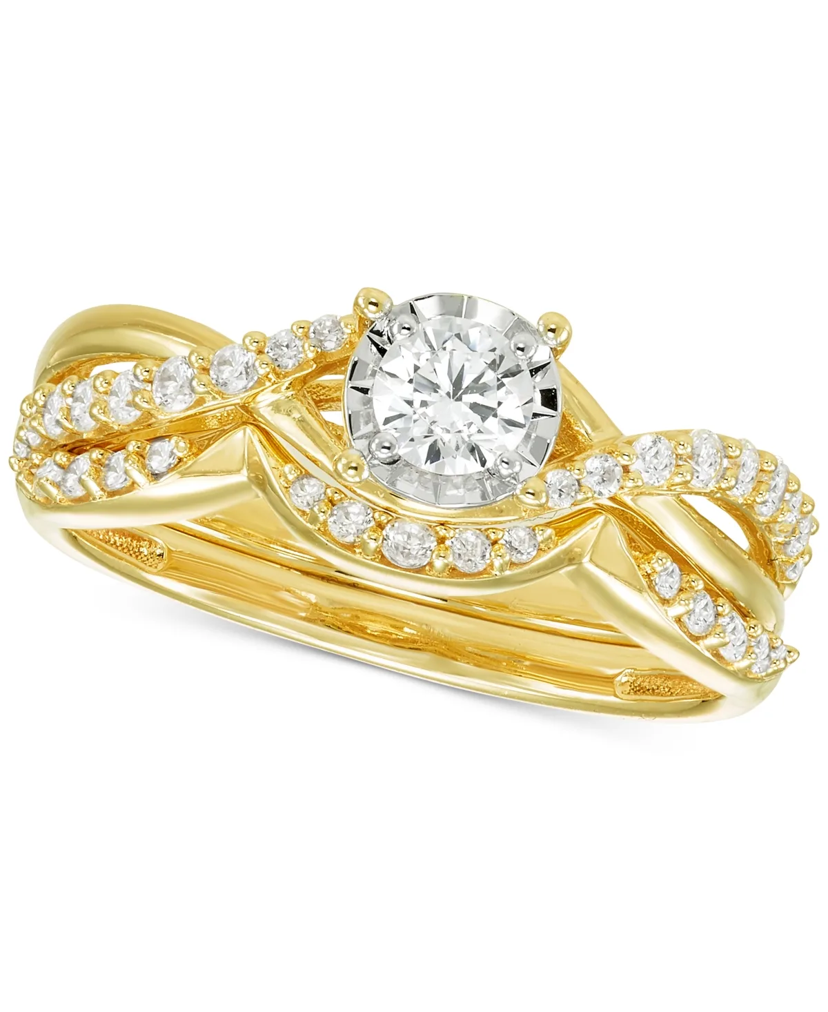 Diamond Round Bridal Set (5/8 ct. t.w.) in 14k Yellow Gold by Macy's