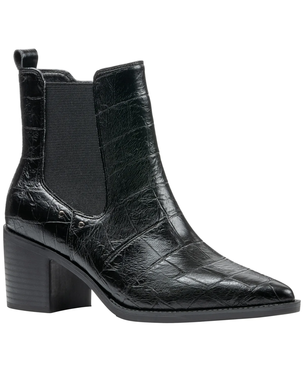 Gc Shoes Kodiak Croc-Embossed Pointed Toe Chelsea Booties by Gc Shoes