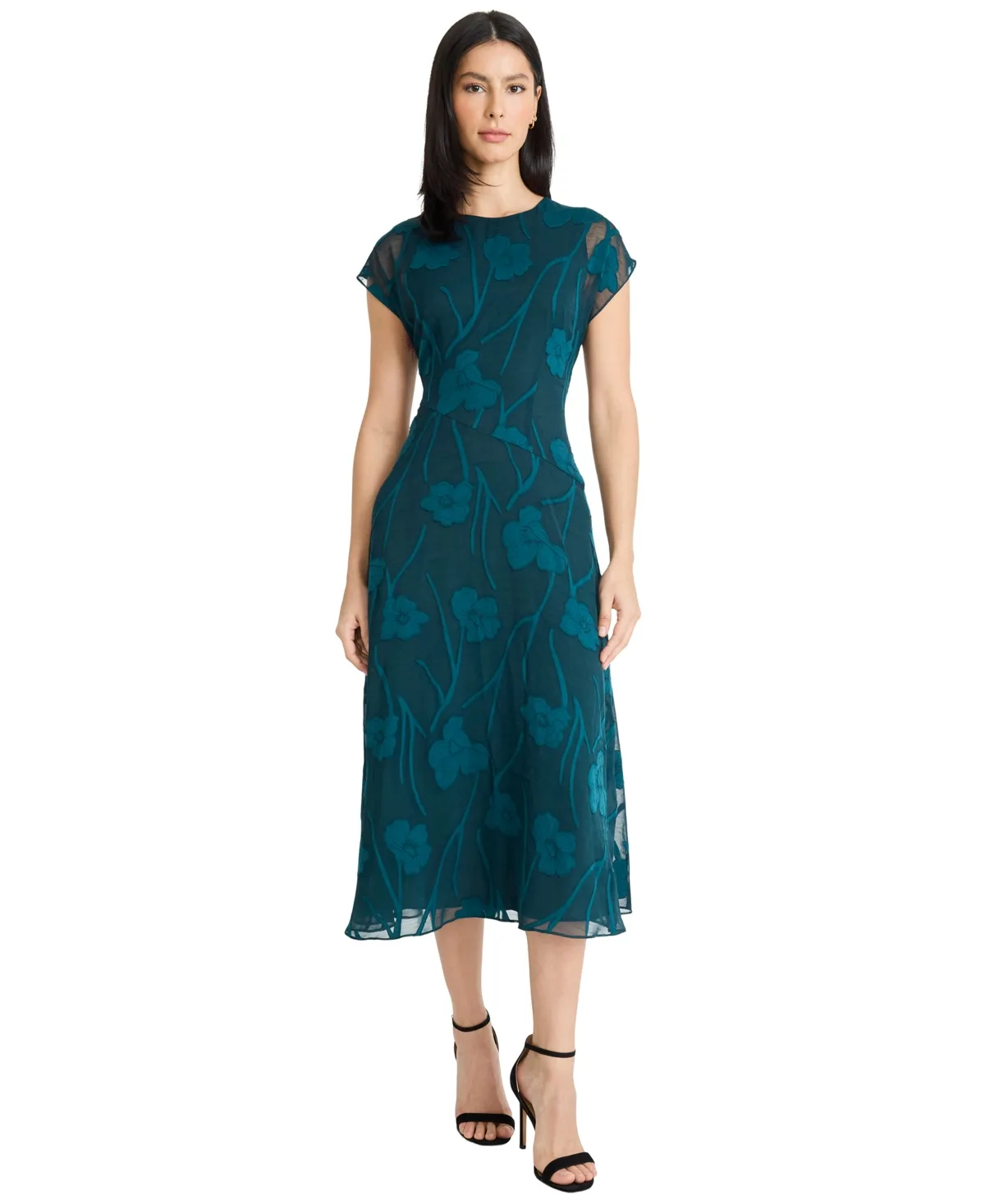 Floral A-Line Midi Dress