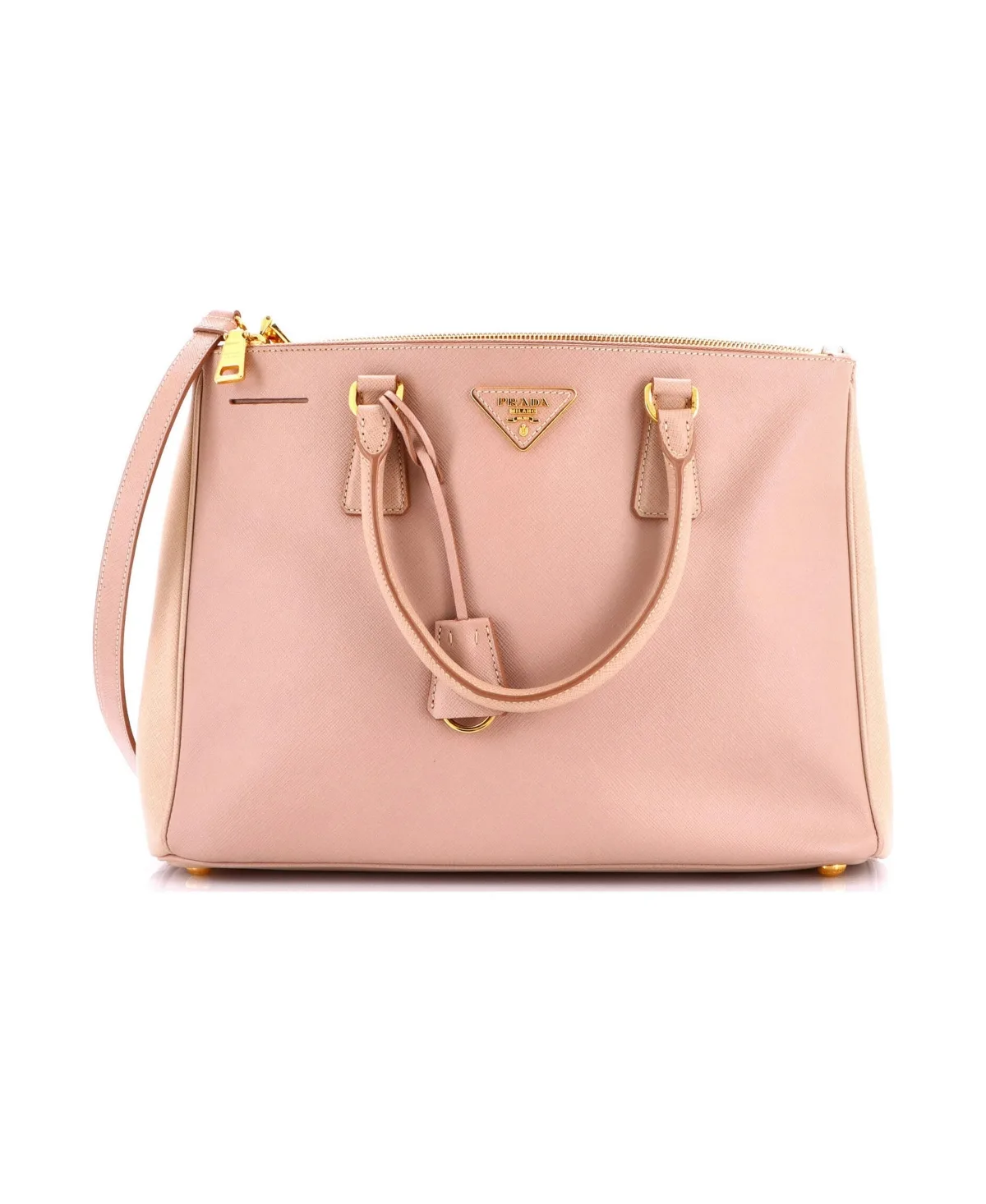 Pre-Owned Prada Medium Double Zip Lux Tote Saffiano Leather