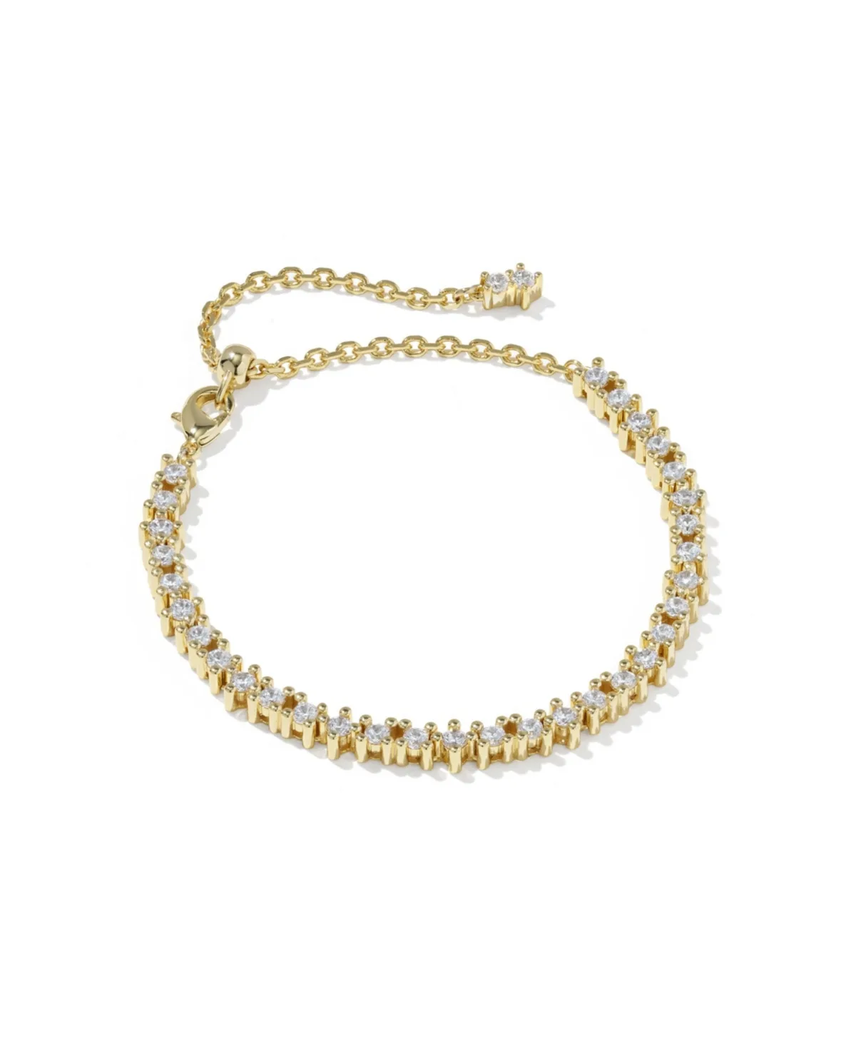 Gold-Tone Cubic Zirconia Fate Tennis Adjustable Bracelet by Kendra Scott