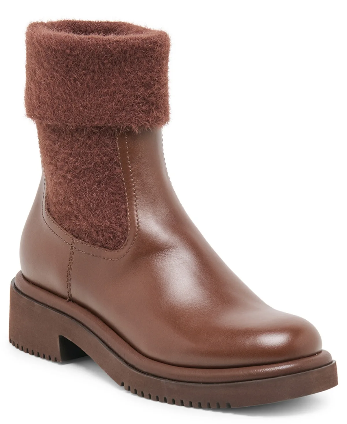 Barbi Cold Weather Chelsea Lug Sole Booties - Chestnut Leather by Dolce Vita