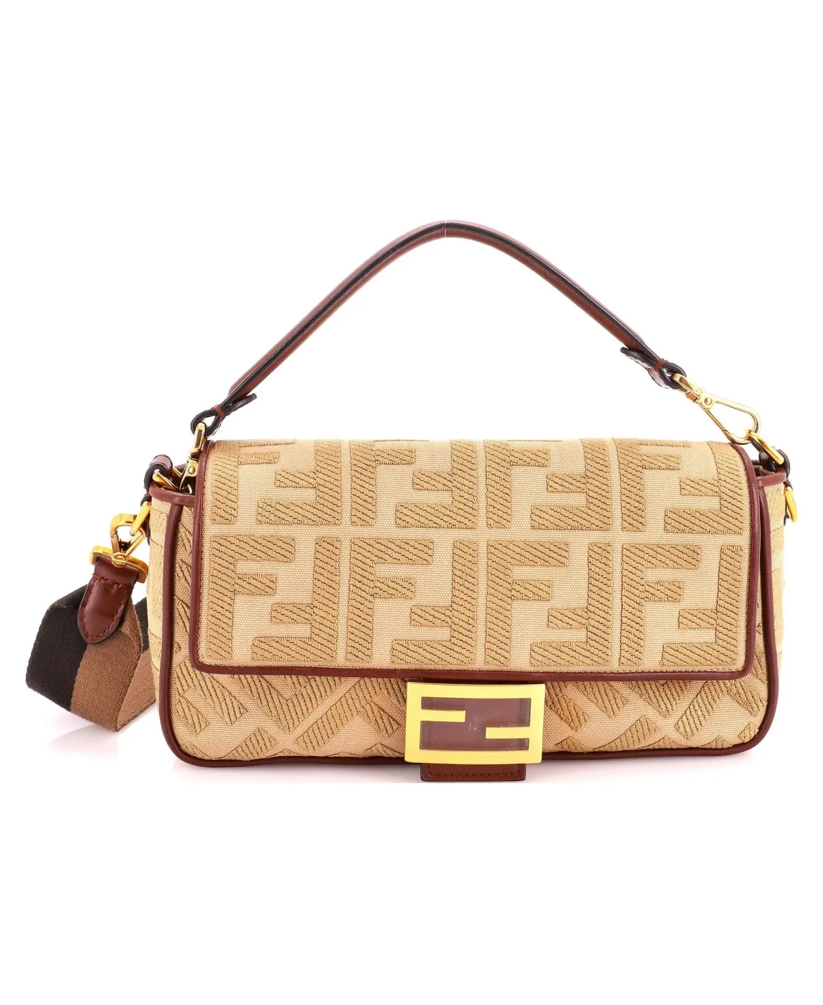 Pre-Owned Medium Baguette Nm Bag Zucca Embroidered Canvas