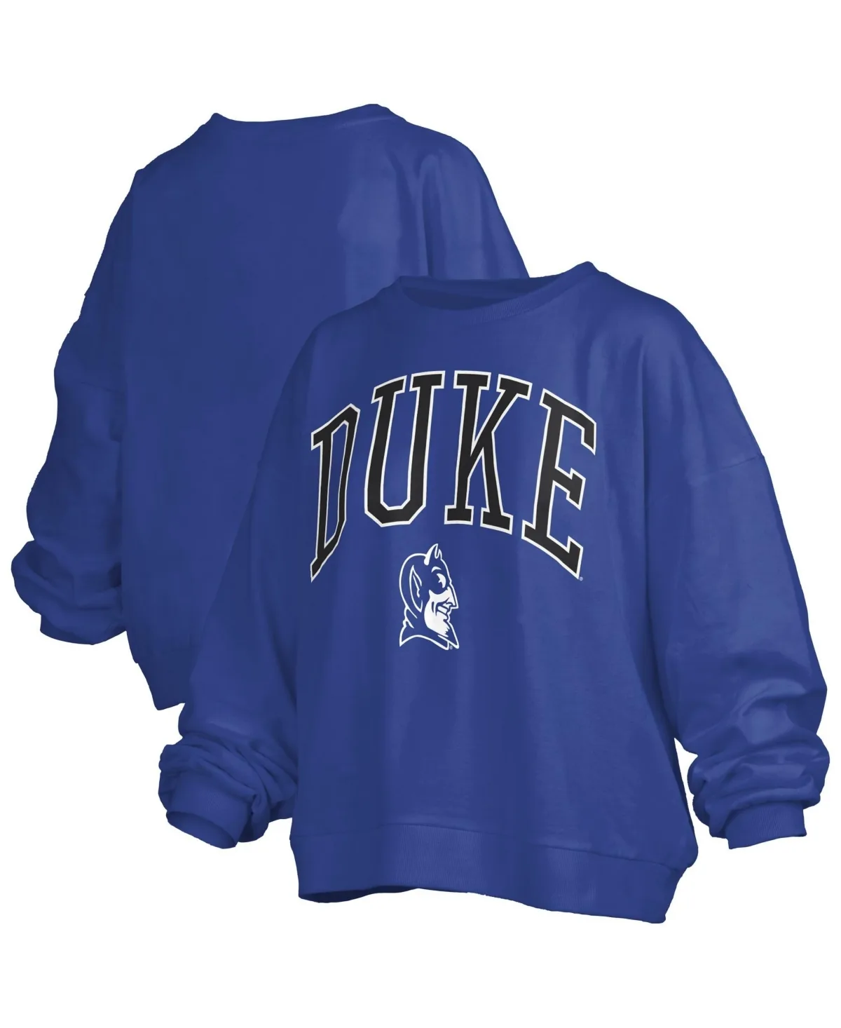 Duke Blue Devils Oversized Janise Arch Over Logo Fleece Sweatshirt