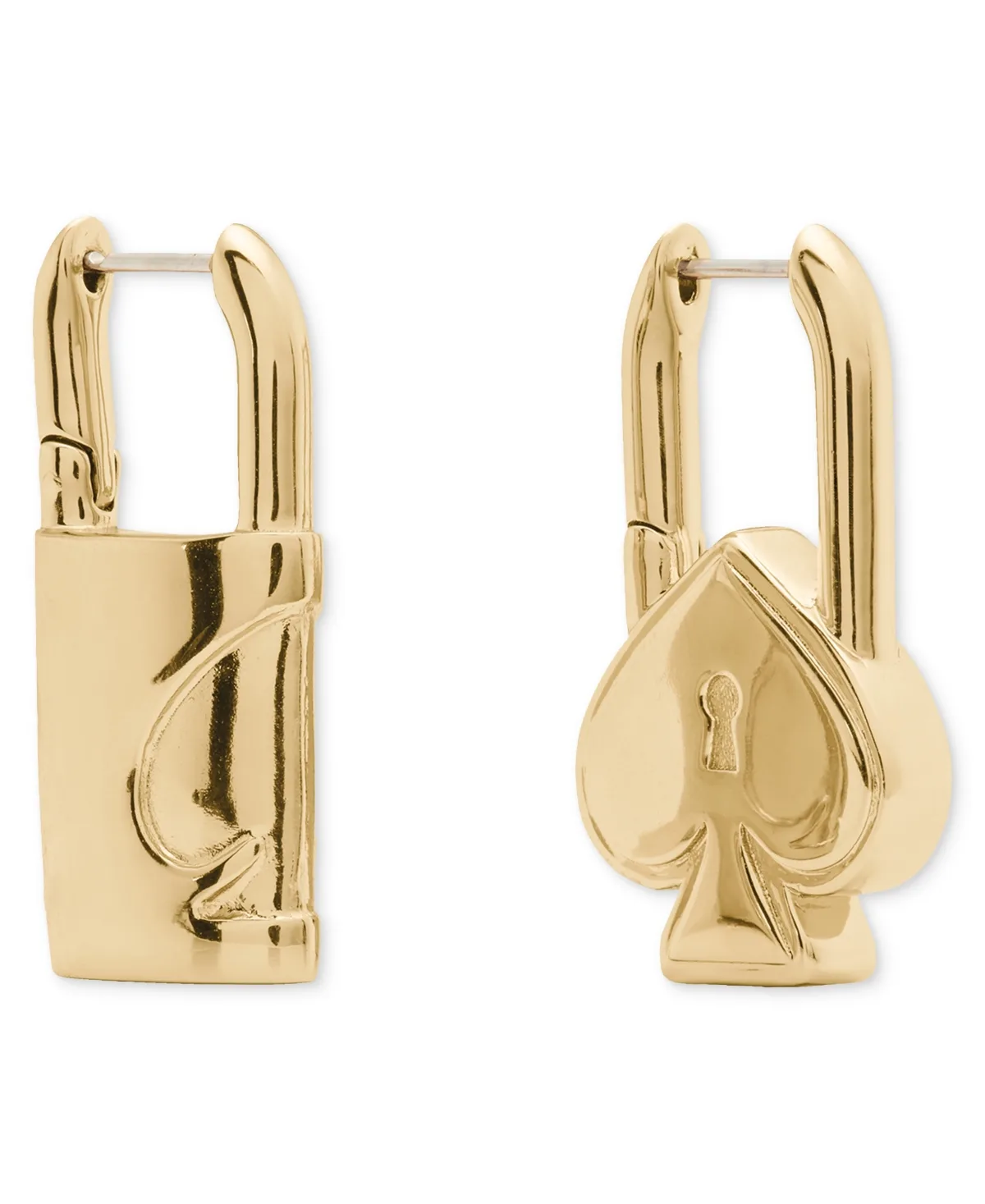 Gold-Tone Asymmetrical Spade Lock Earrings by kate spade