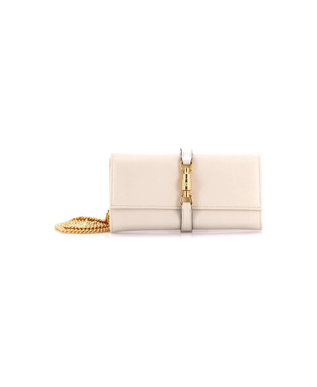 Pre-Owned Gucci Jackie 1961 Continental Chain Wallet Leather by Gucci
