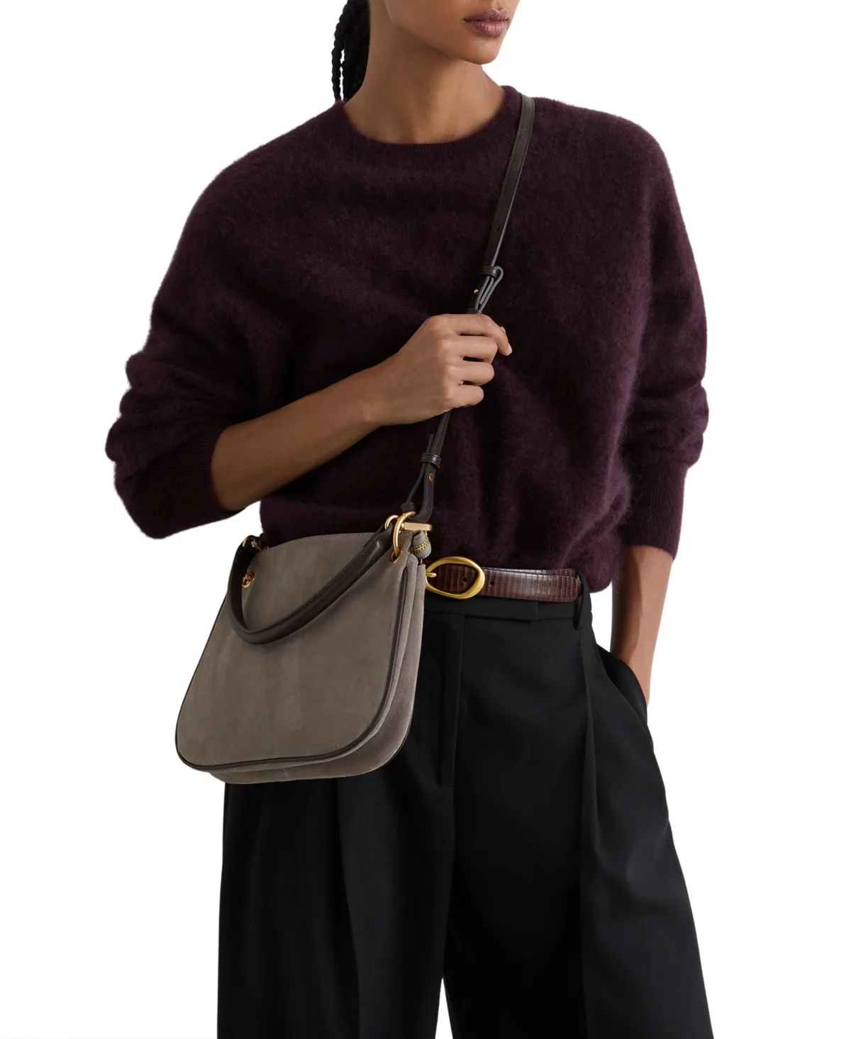 Colette Suede Crossbody Bag by Reiss