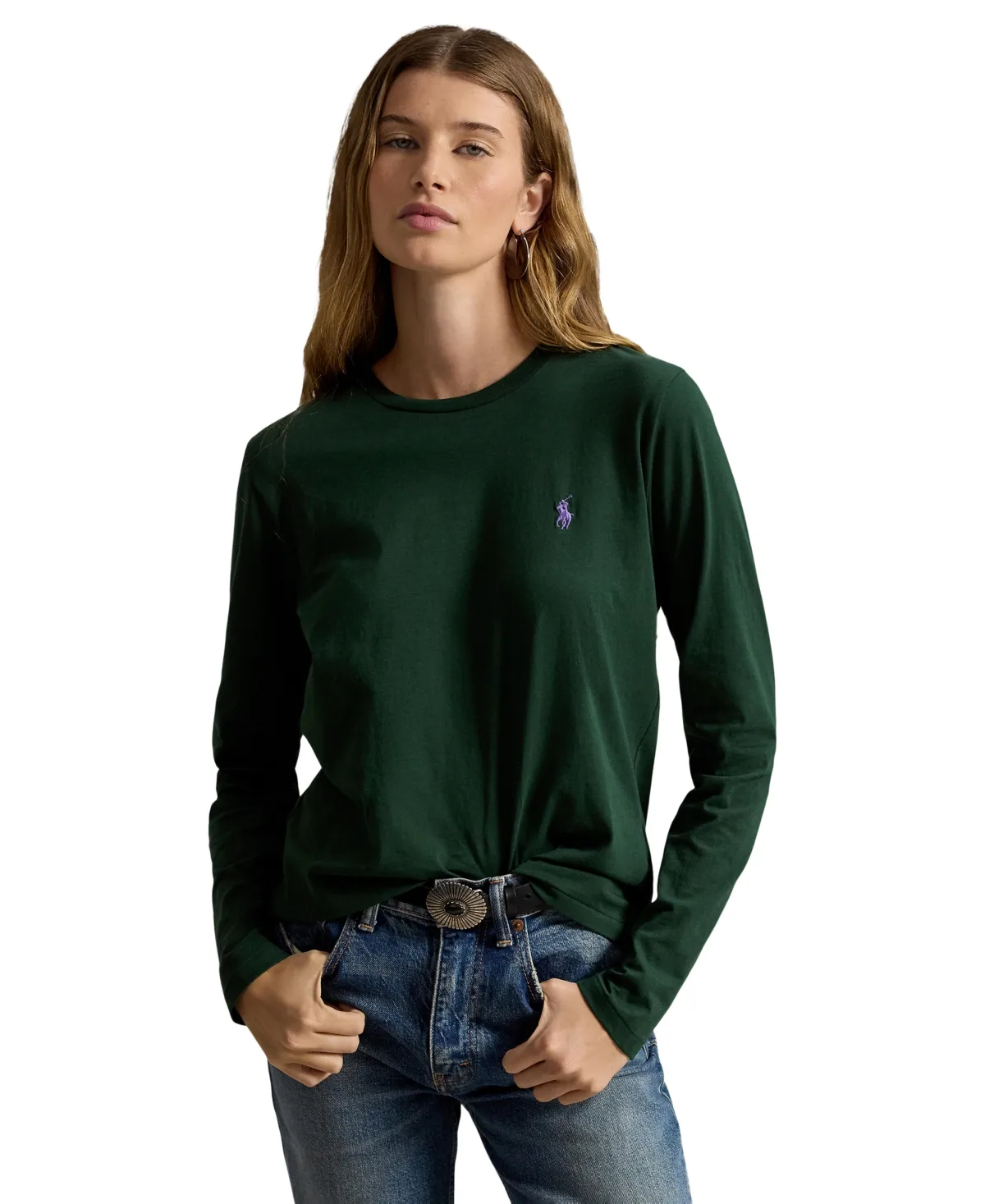 Classic Fit Long-Sleeve Crewneck T-Shirt