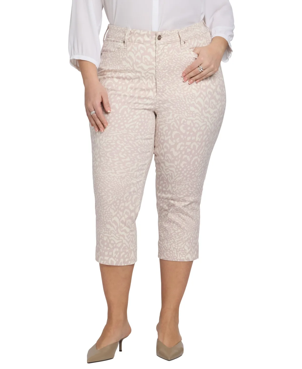 Marilyn High-Rise Animal-Print Capris Jeans