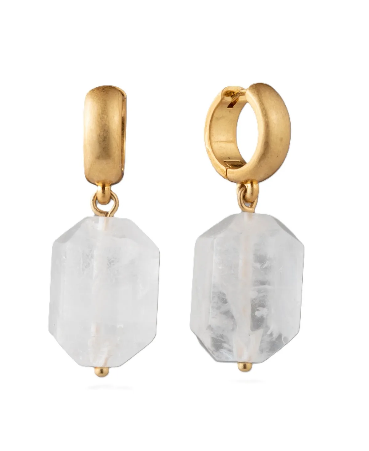 Gold-Plated Quartz Huggie Hoop Earrings by Donna Karan New York