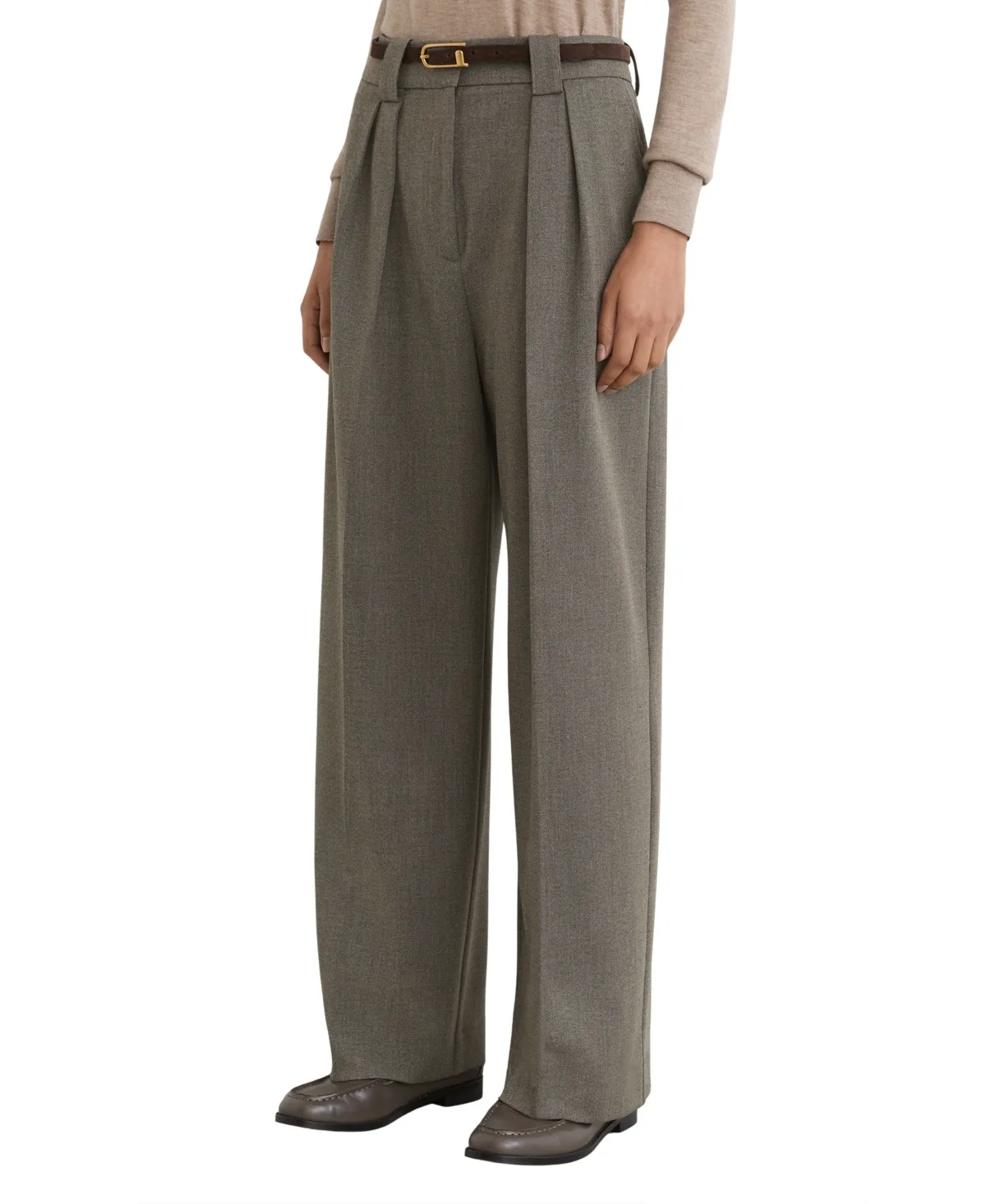Pleated Wide-Leg Trousers by Reiss