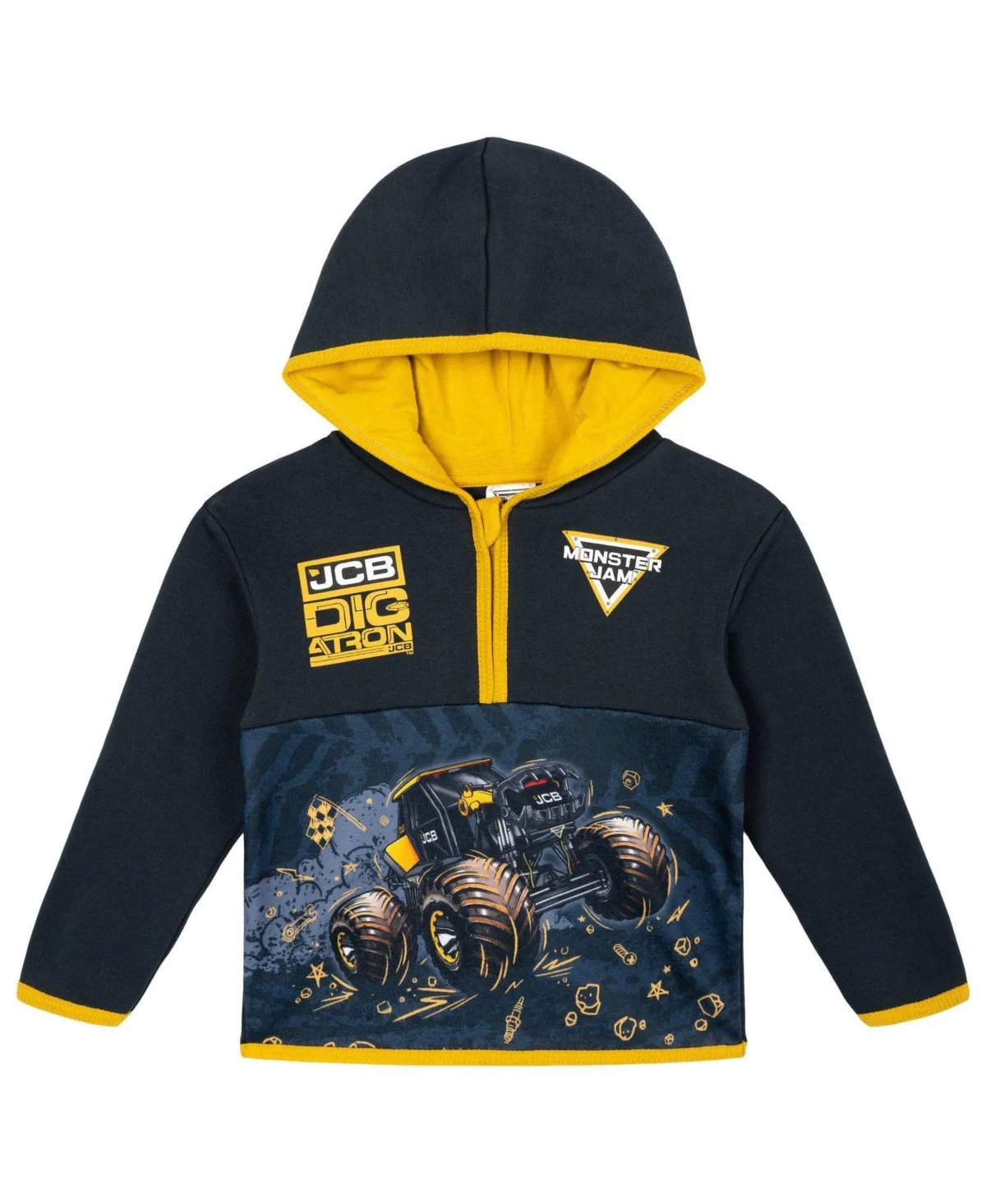 Half-Zip Fleece Hooded Sweatshirt by Monster Jam