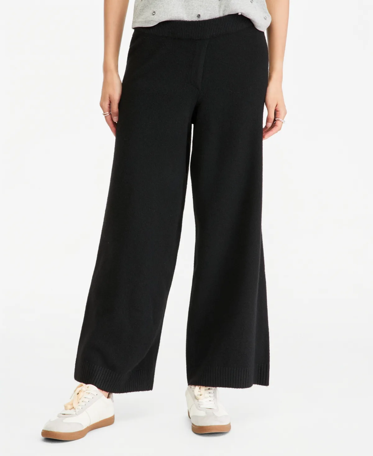 Easy Wide-Leg Pull-On Sweater Pants by On 34th