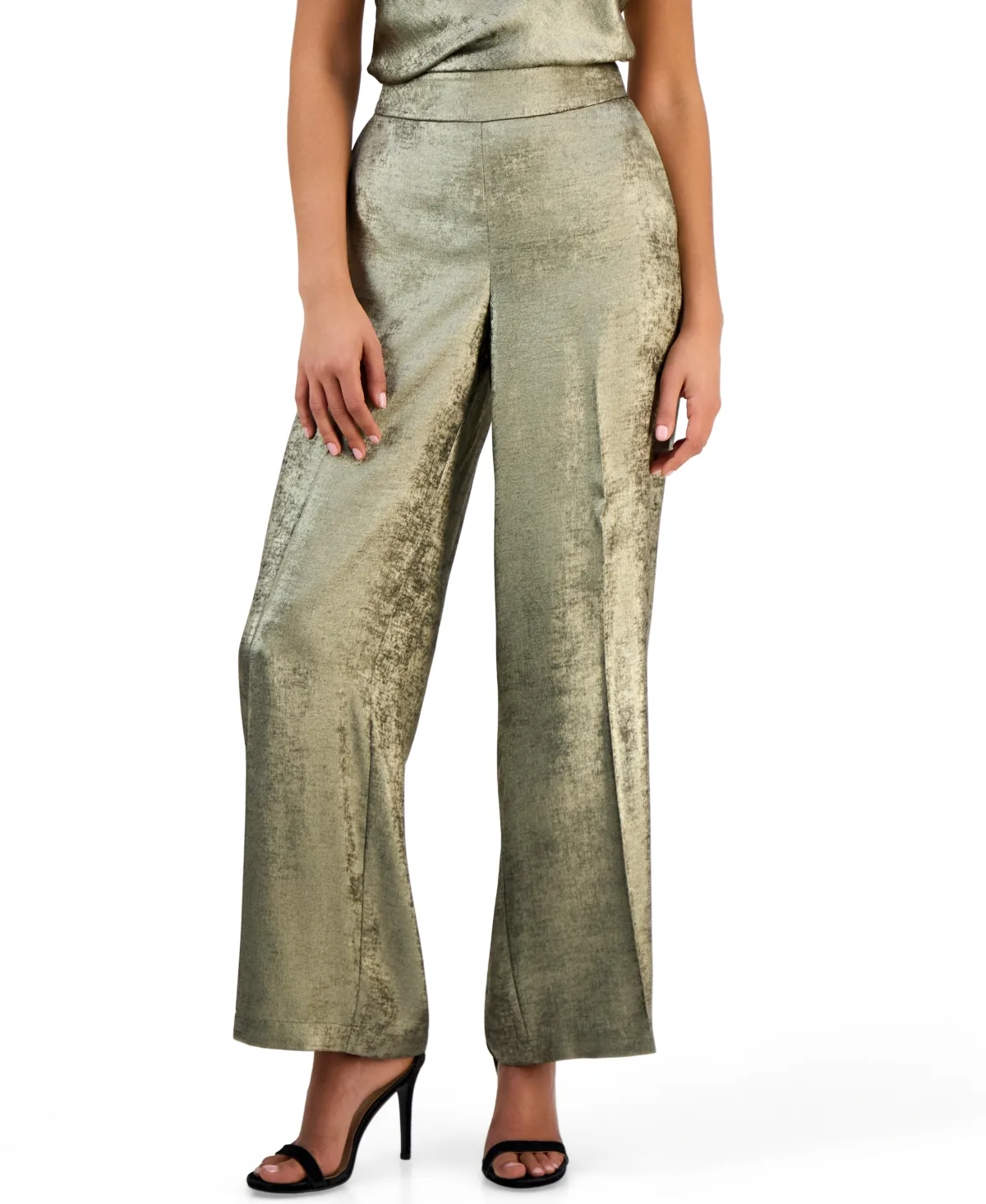 Wide Leg Foil Pants by Tahari