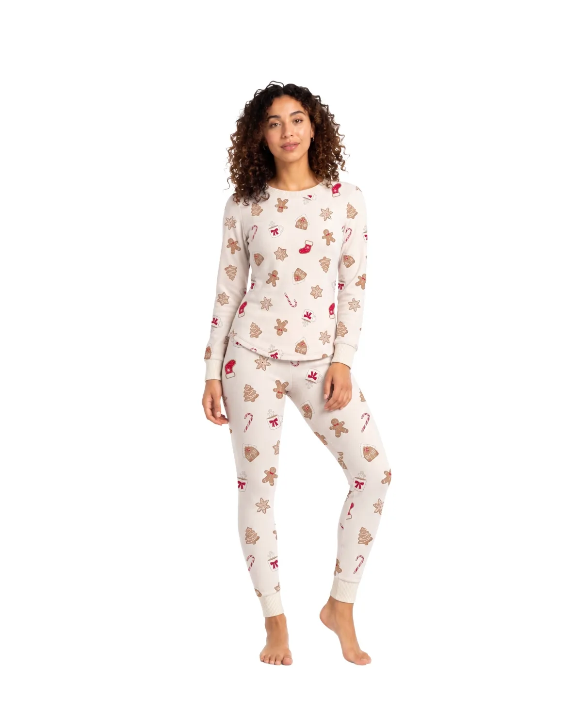 Long-Sleeve Crewneck Print Top and Pants 2-Piece Set by Roudelain