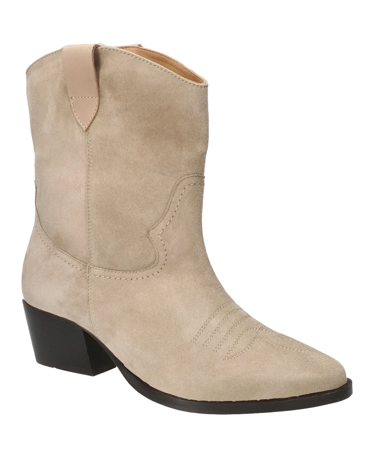 Frontier Almond Toe Western Boots - Almond Suede Leather by Bella Vita