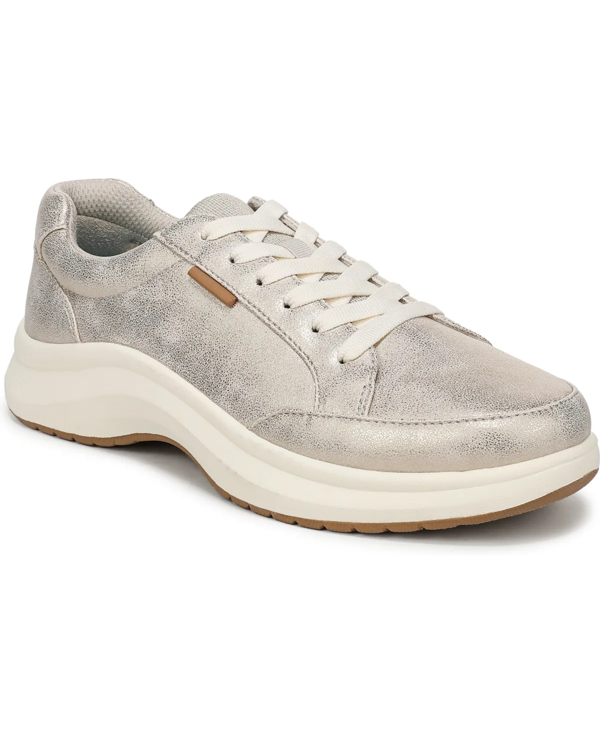 All Beyond Plantar Fasciitis Pain Relief Arch Support Lace-Up Sneakers - Champagne Faux Leather